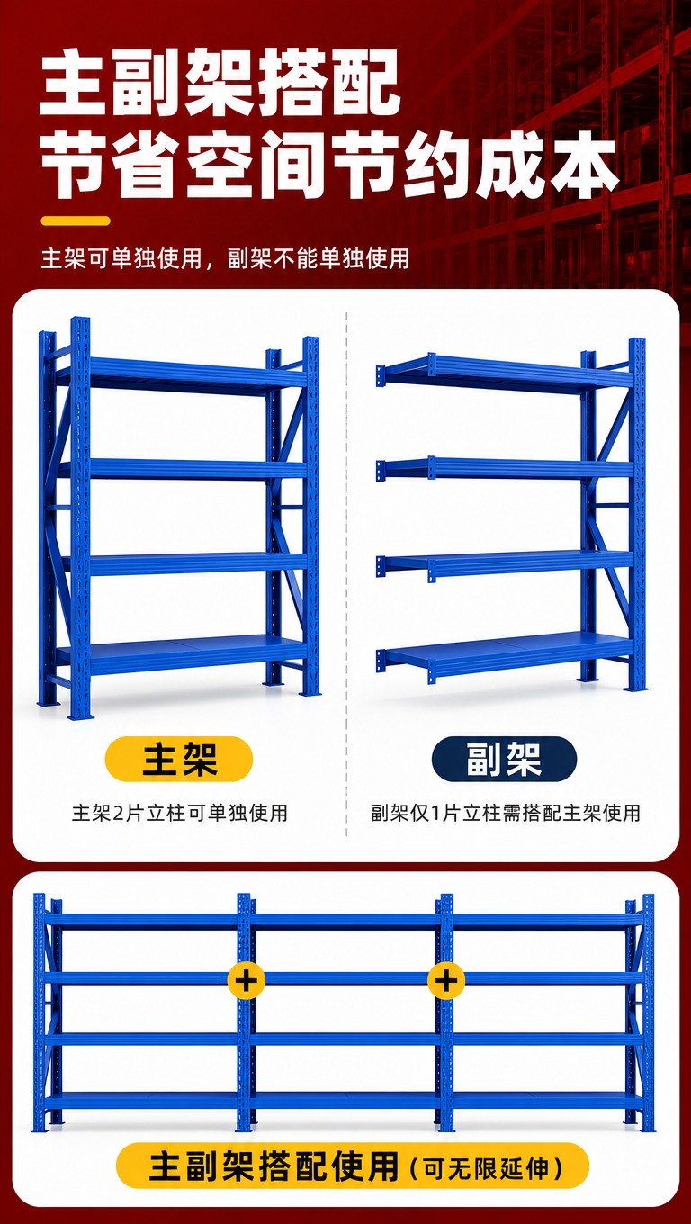 [商品] 使用【图1】蓝色四层仓储货架；保留整体结构、蓝色立柱… - 图片创意预览