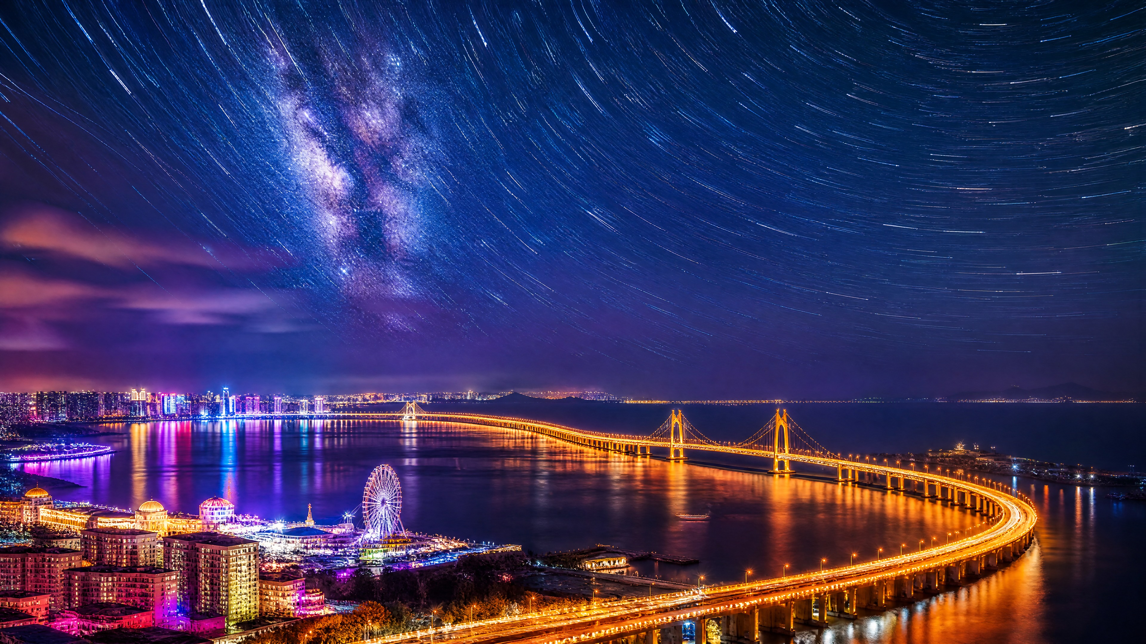 画面上半部分是深邃的星空延时，繁星点点，银河清晰可见，星轨流动… - 图片创意预览