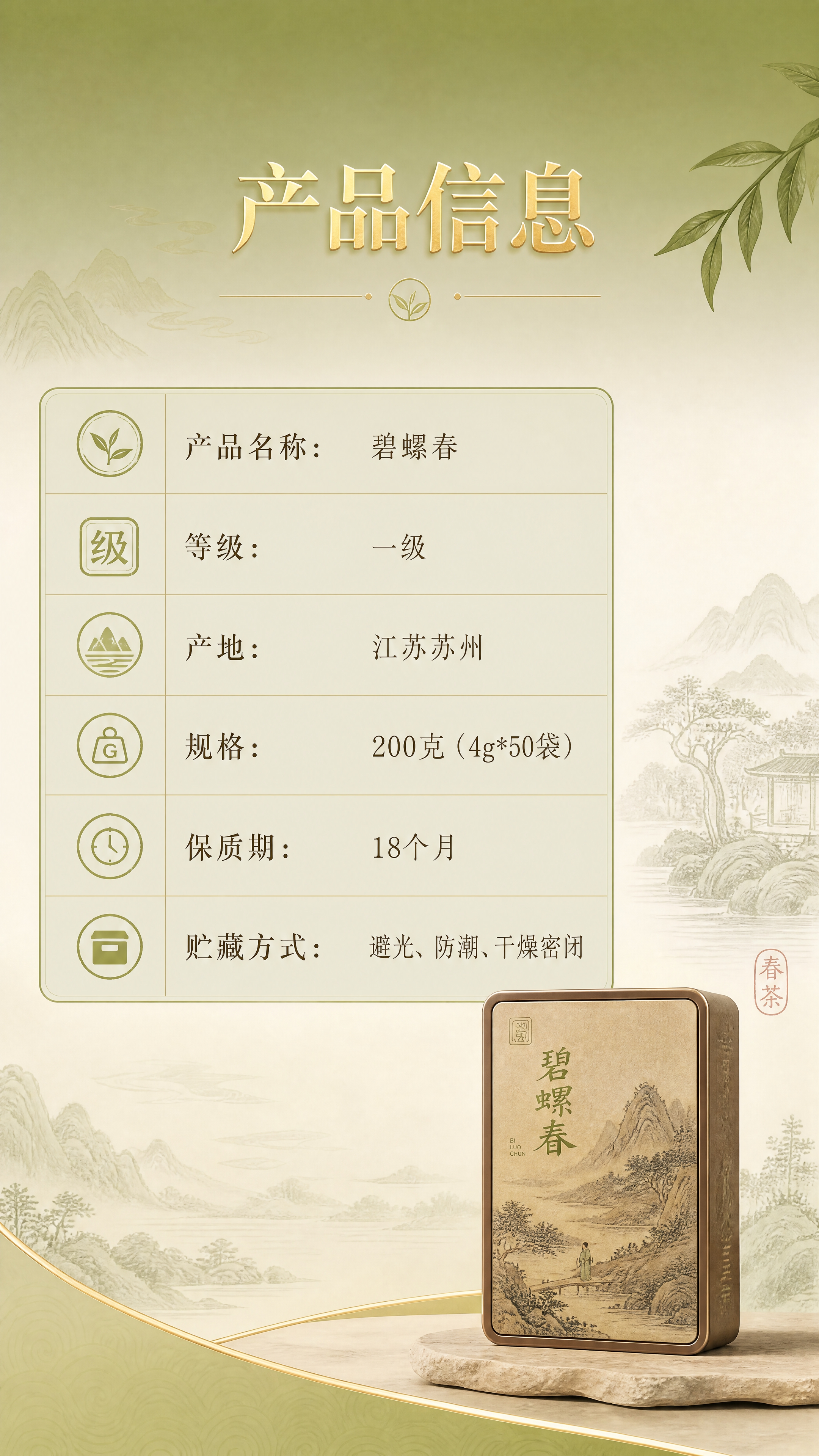[商品] 使用【图1】碧螺春山水木框礼盒小图展示（右下角）；保… - 图片创意预览