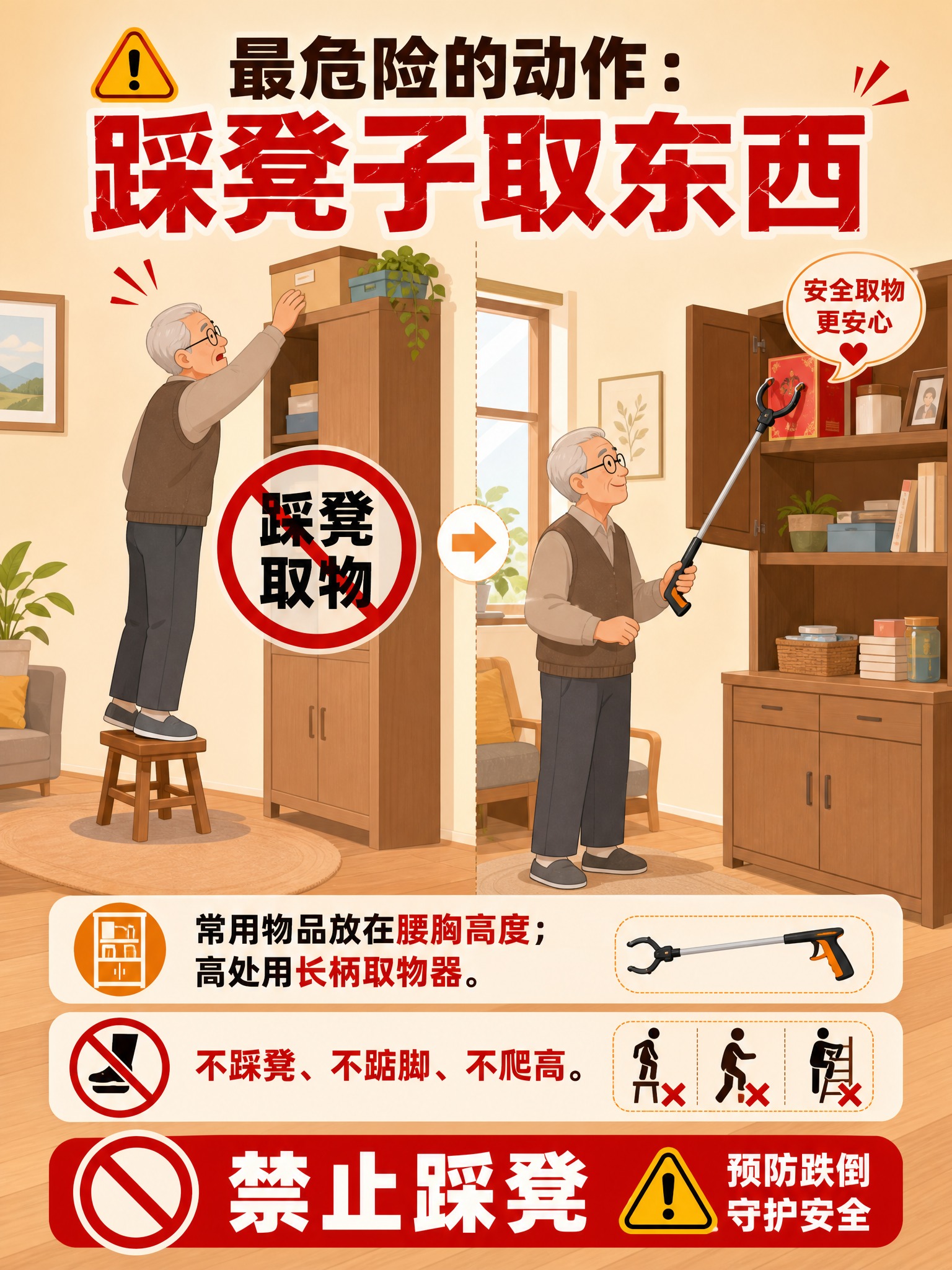 生成一张竖版3:4健康科普信息图插画（扁平矢量风格，暖色居家氛… - 图片创意预览