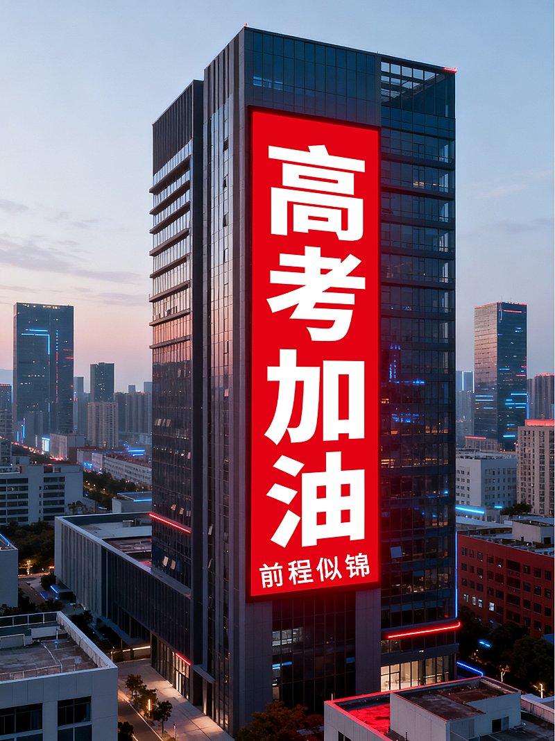 高考加油祝福大屏大字实景风小红书封面