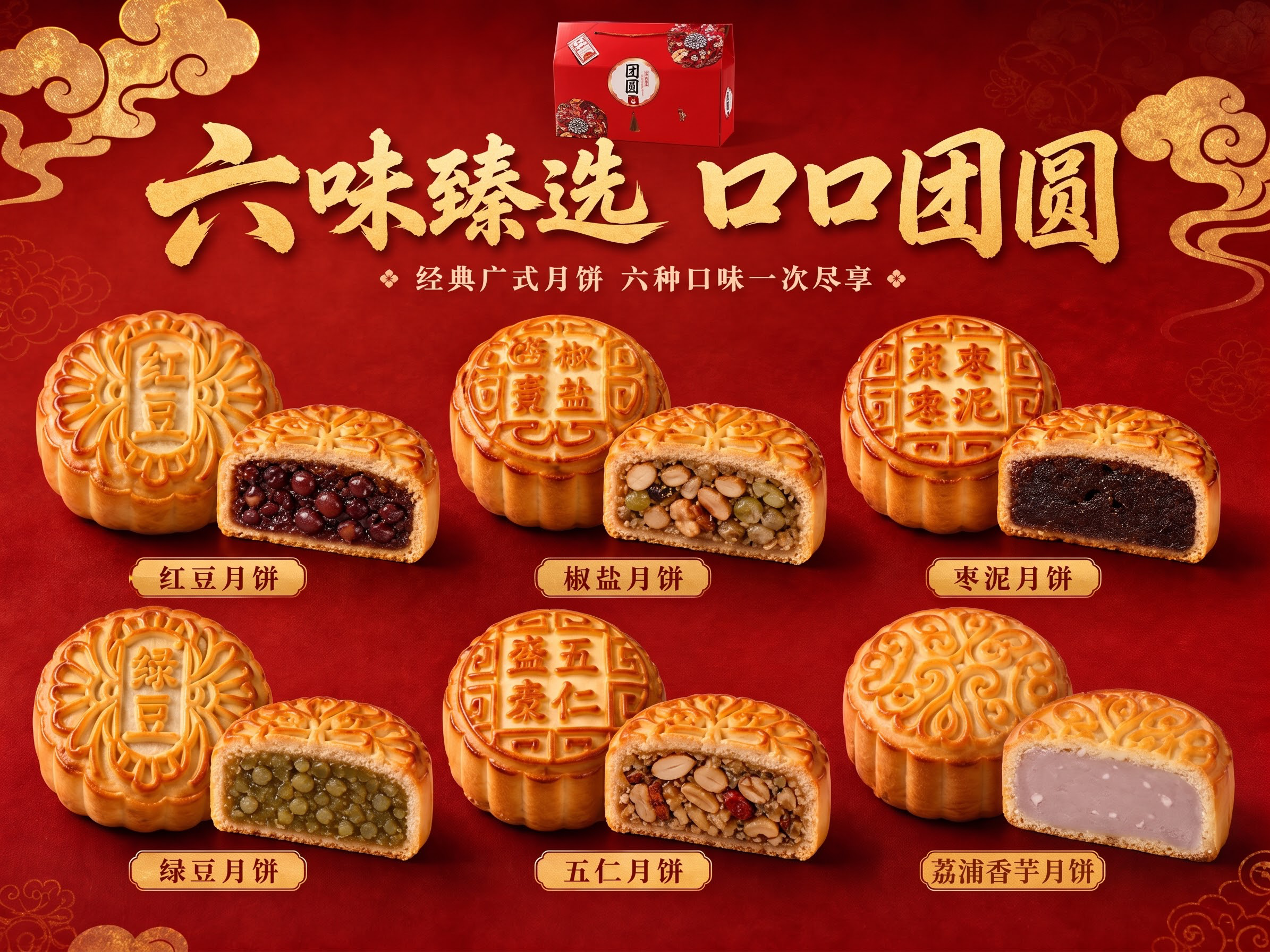 把黑芝麻月饼，改成荔浦香芋，其他不变 - 图片创意预览