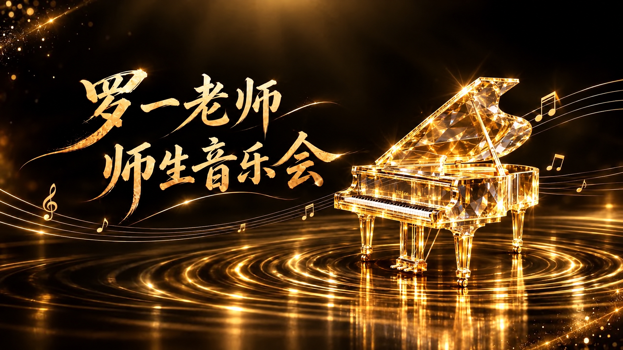 将图片右侧的建筑物装饰和圆盘底座替换为一架金色水晶质感的三角钢… - 图片创意预览