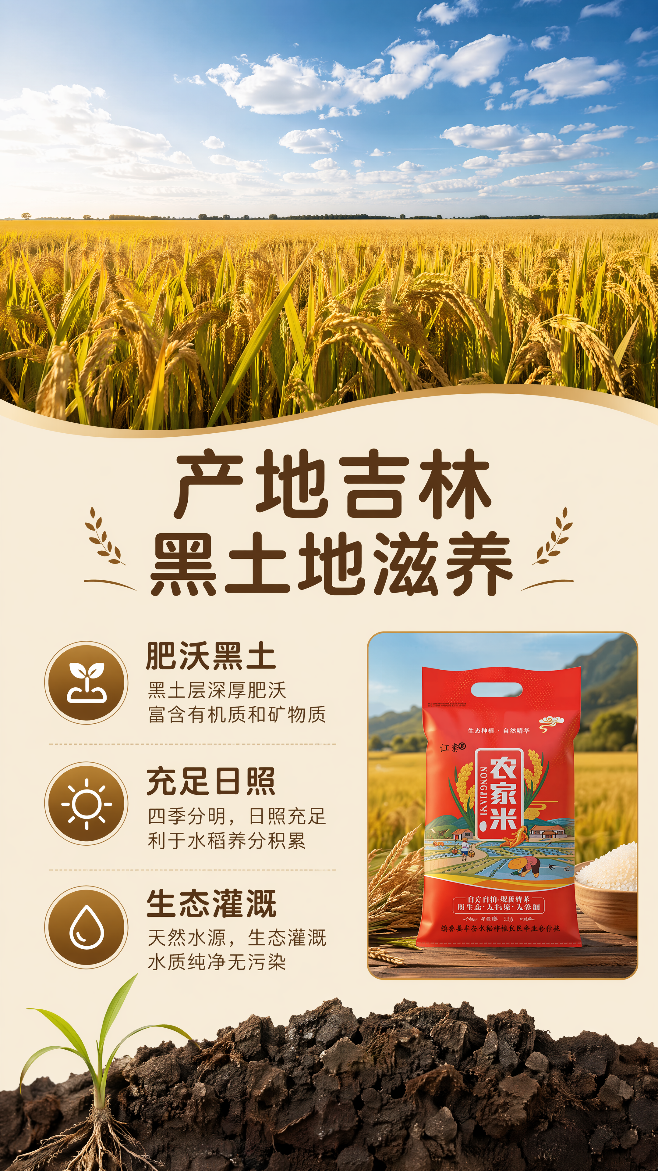 [第2屏] 核心产地-吉林黑土地优势。右下角小图展示【图1】产… - 图片创意预览