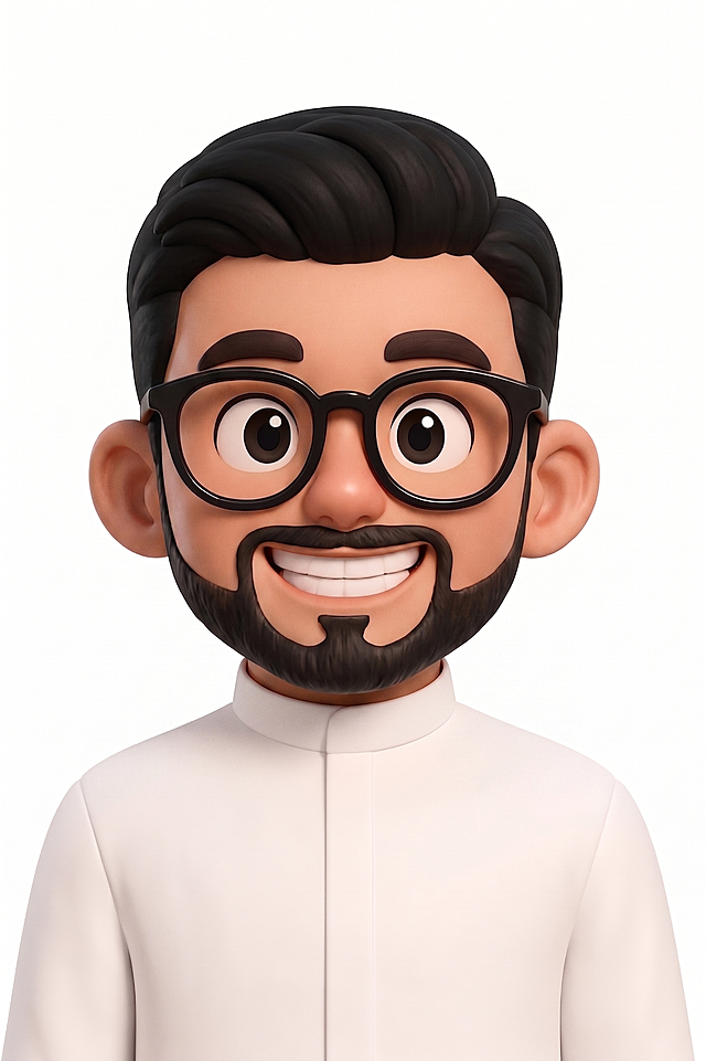 保持原有3D卡通黏土风格和阿拉伯年轻男性形象，去掉头上的头巾，改成利落黑色短发，在下巴处添加一些络腮胡，整体保持年轻感