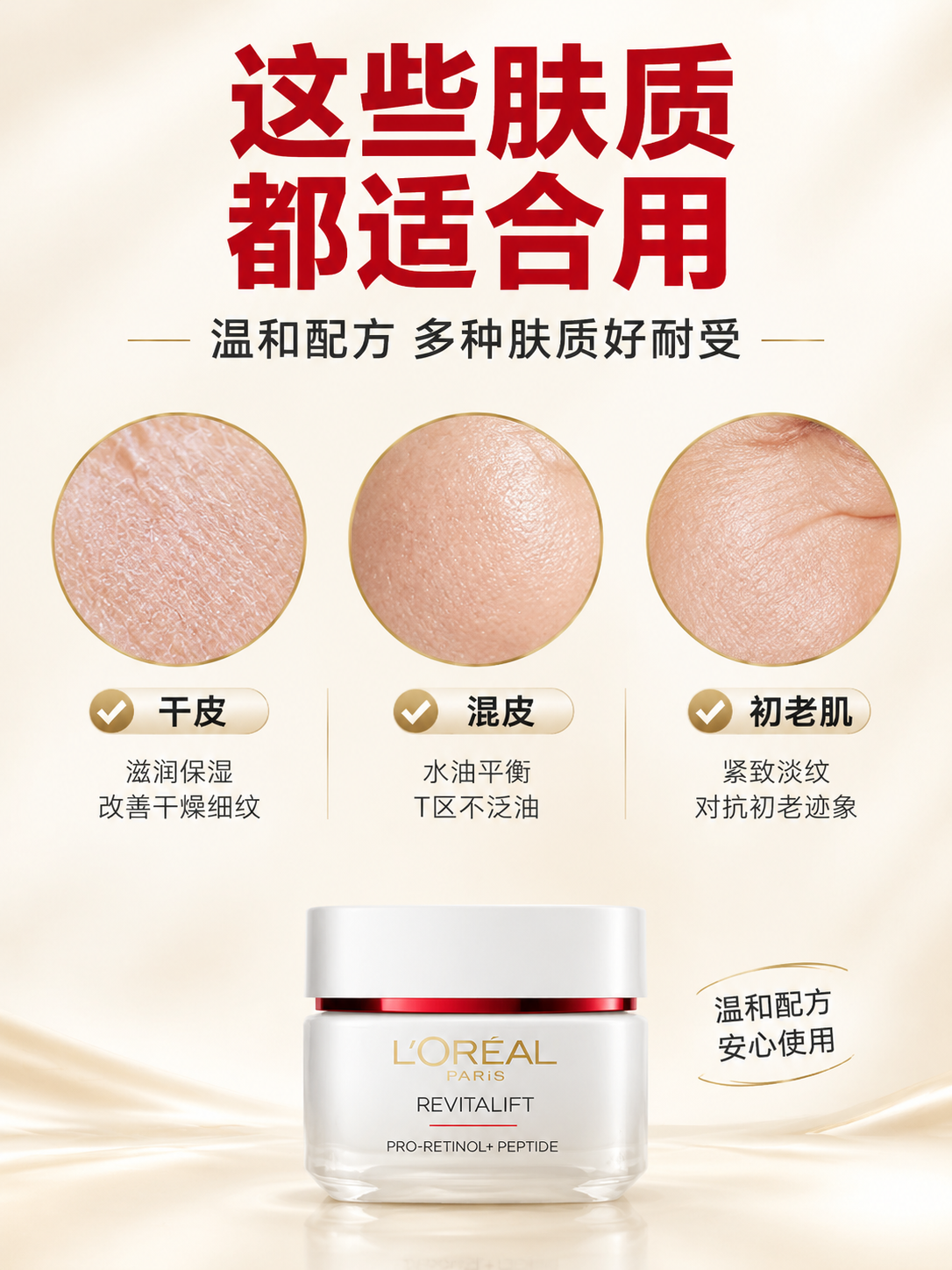 [商品] 使用【图1】欧莱雅复颜视黄醇精粹抗皱日霜；保留白瓶红… - 图片创意预览