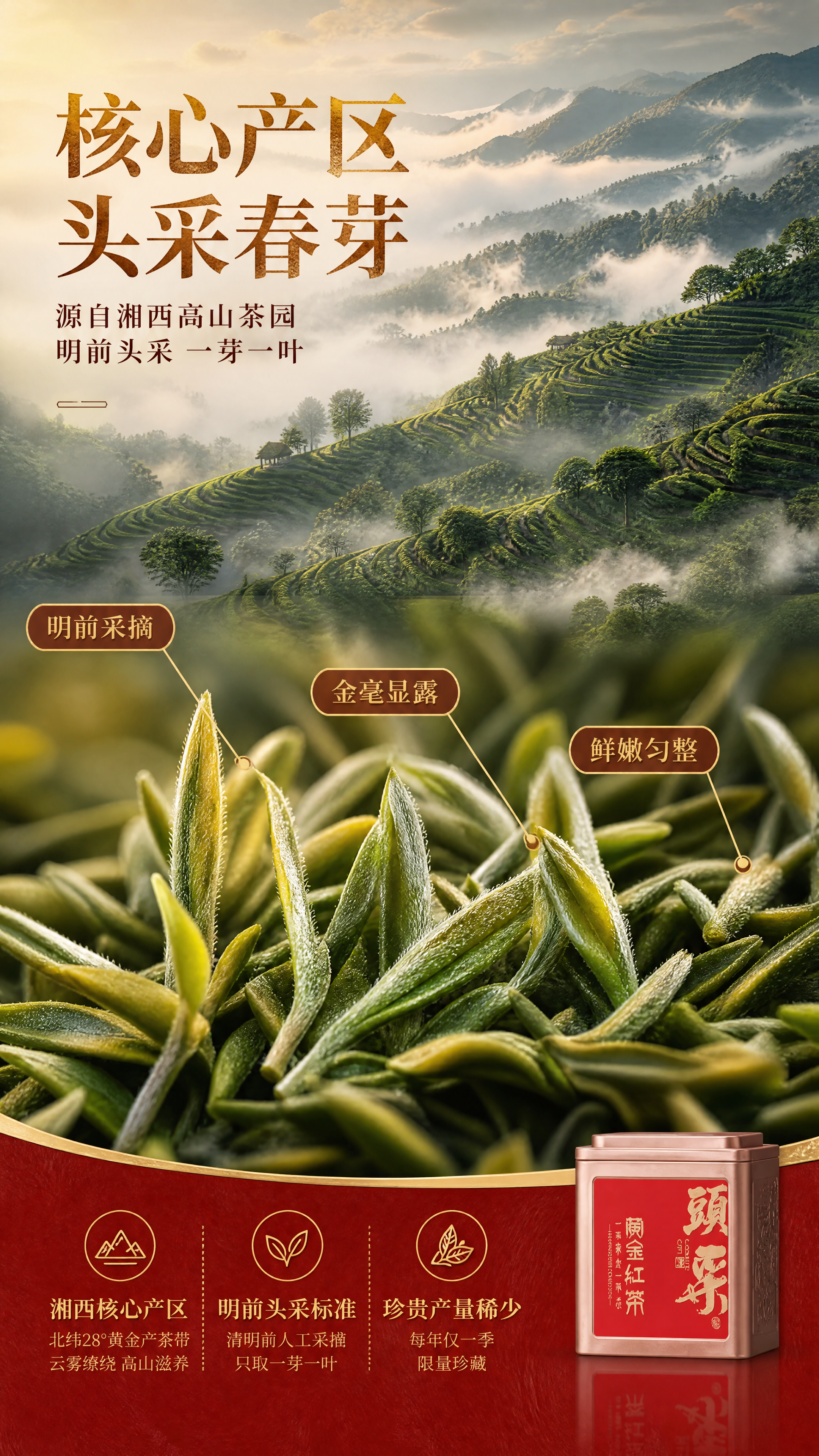 [商品] 使用【图1】中的金属茶罐作为产品辅助露出；保留茶罐红… - 图片创意预览
