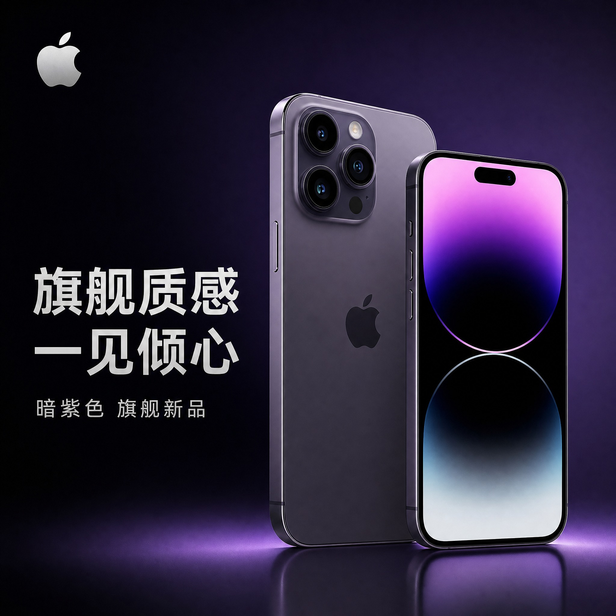 [主图-1] 主题：高端旗舰手机商品识别首图，突出暗紫色iPh… - 图片创意预览