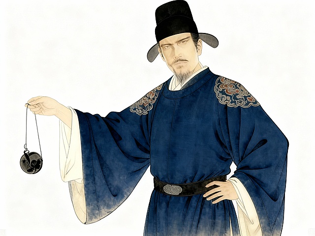 手拿墨斗线假装地给别人