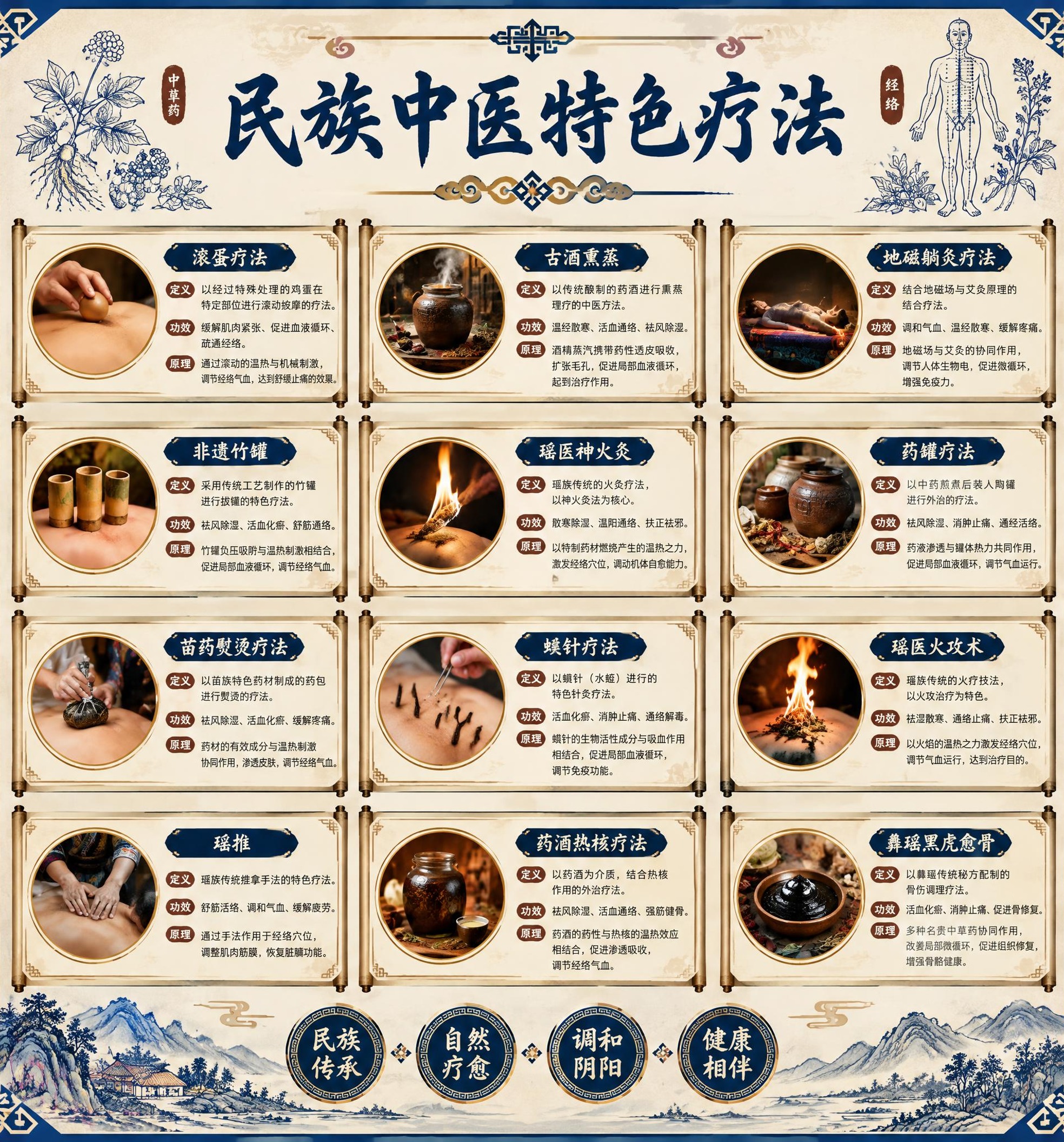 一张中医民族风展板海报，竖版，尺寸宽280cm高300cm，1… - 图片创意预览