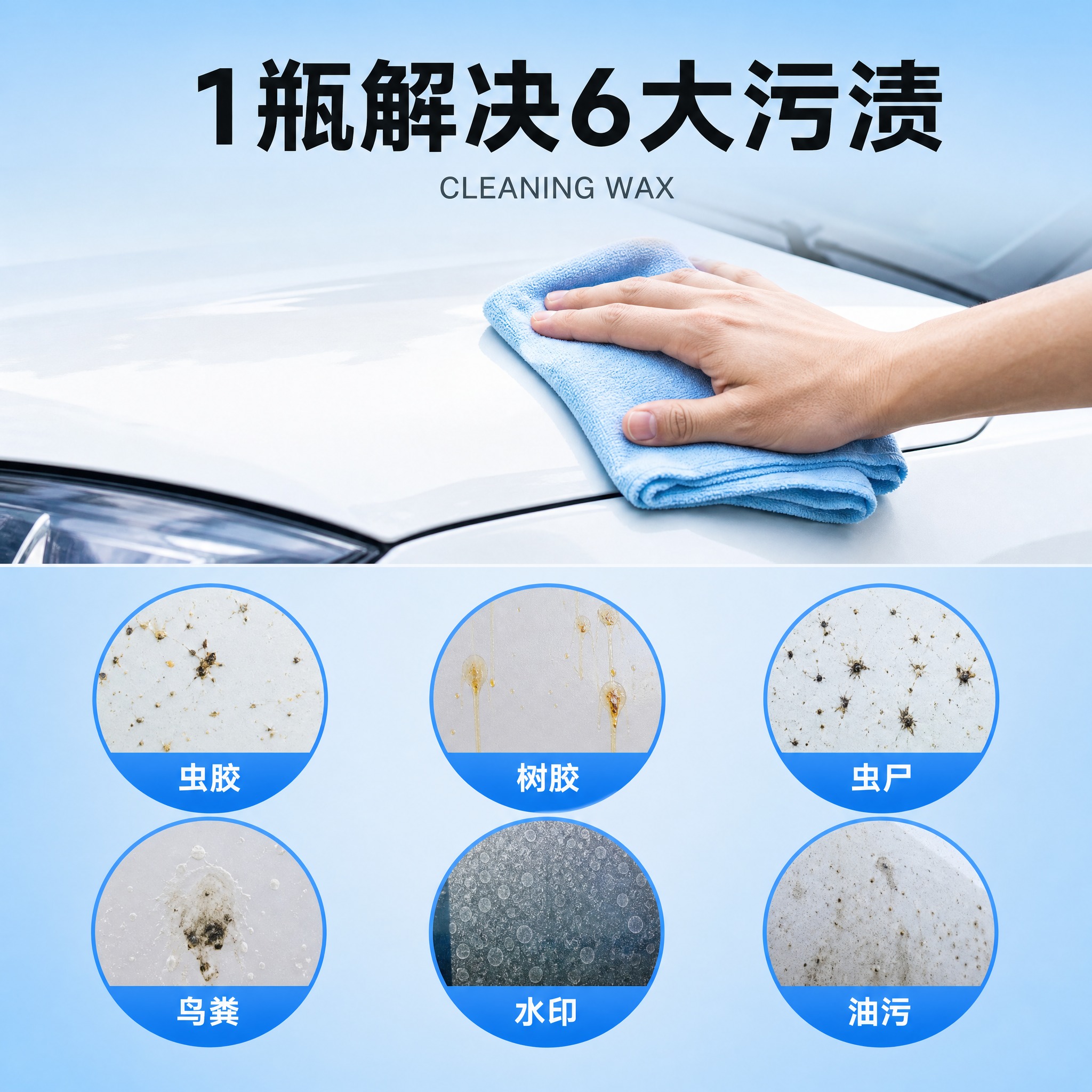[主图-4] 功能解析主图，展示一瓶解决6大污渍的功能信息图。… - 图片创意预览