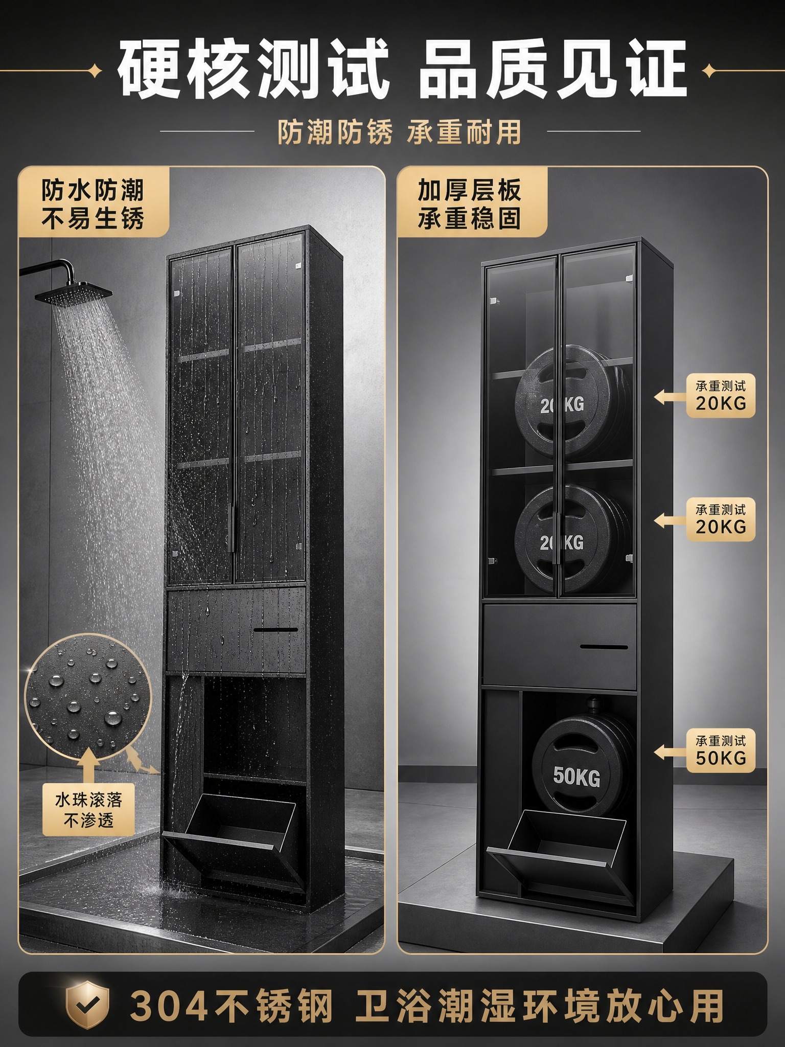 [商品] 使用【图1】黑色款瓷砖门板隐形壁龛高柜；保留黑色边框… - 图片创意预览