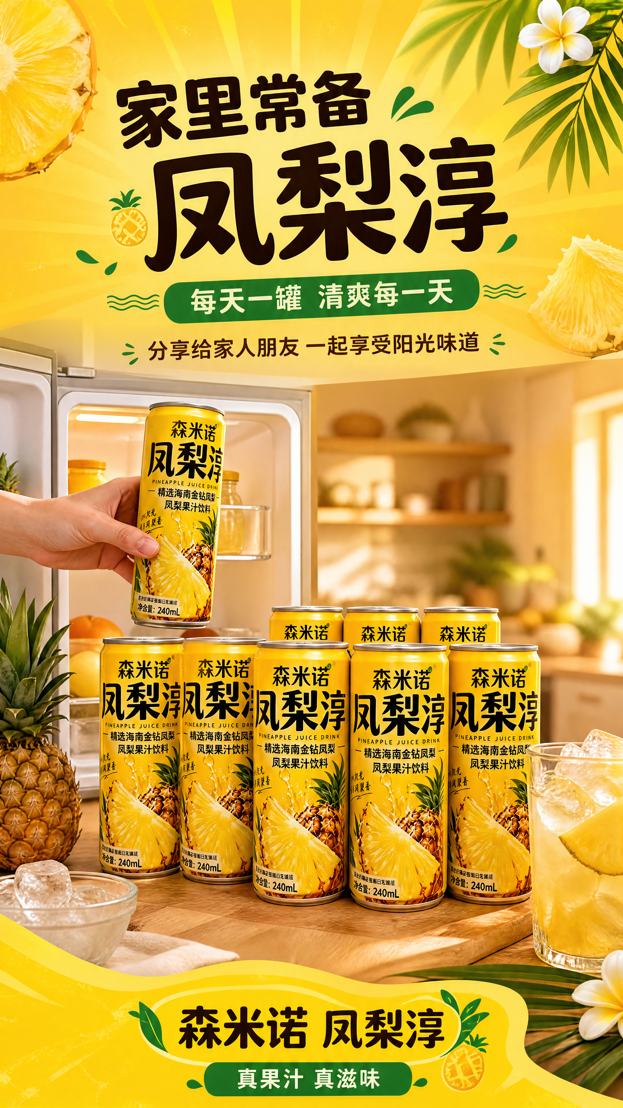 [商品] 使用【图1】森米诺凤梨淳细长易拉罐；保留罐体细长比例… - 图片创意预览