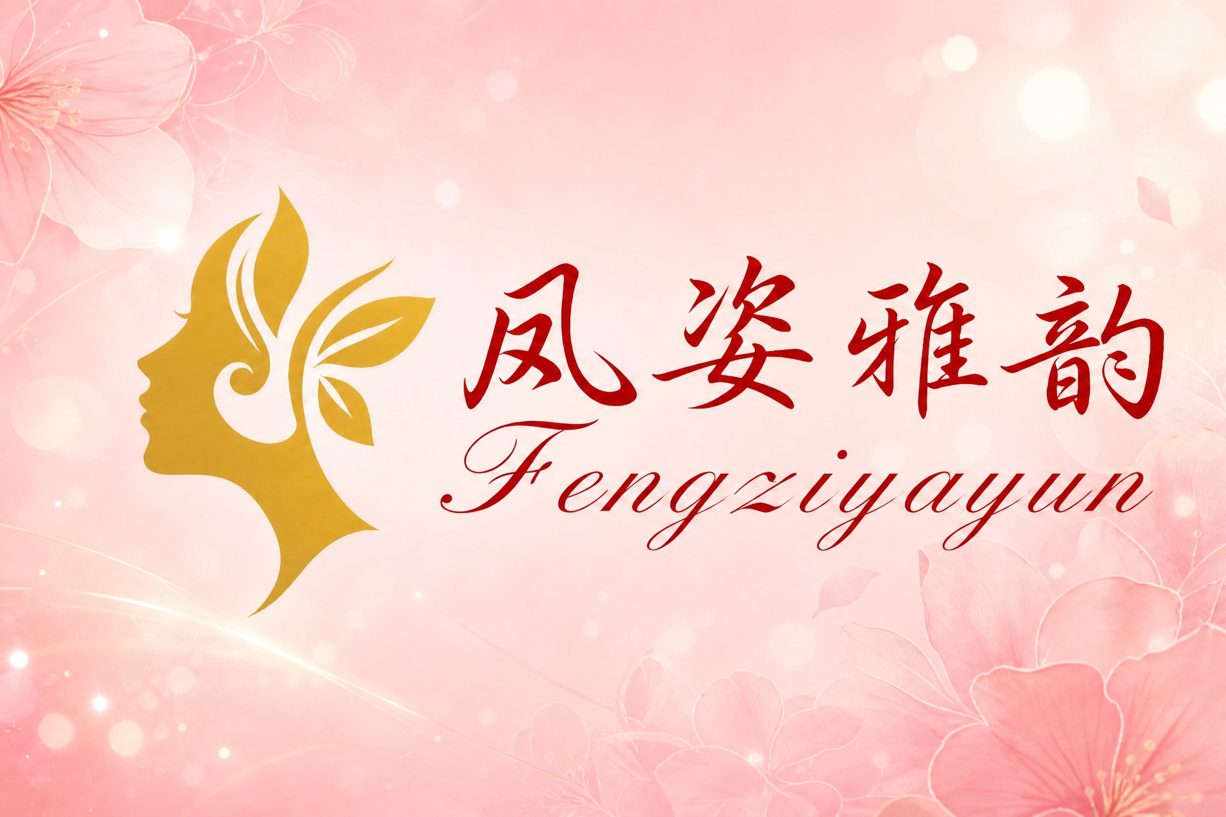 为这张"凤姿雅韵"logo添加女性风格的背景。保留logo原样… - 图片创意预览