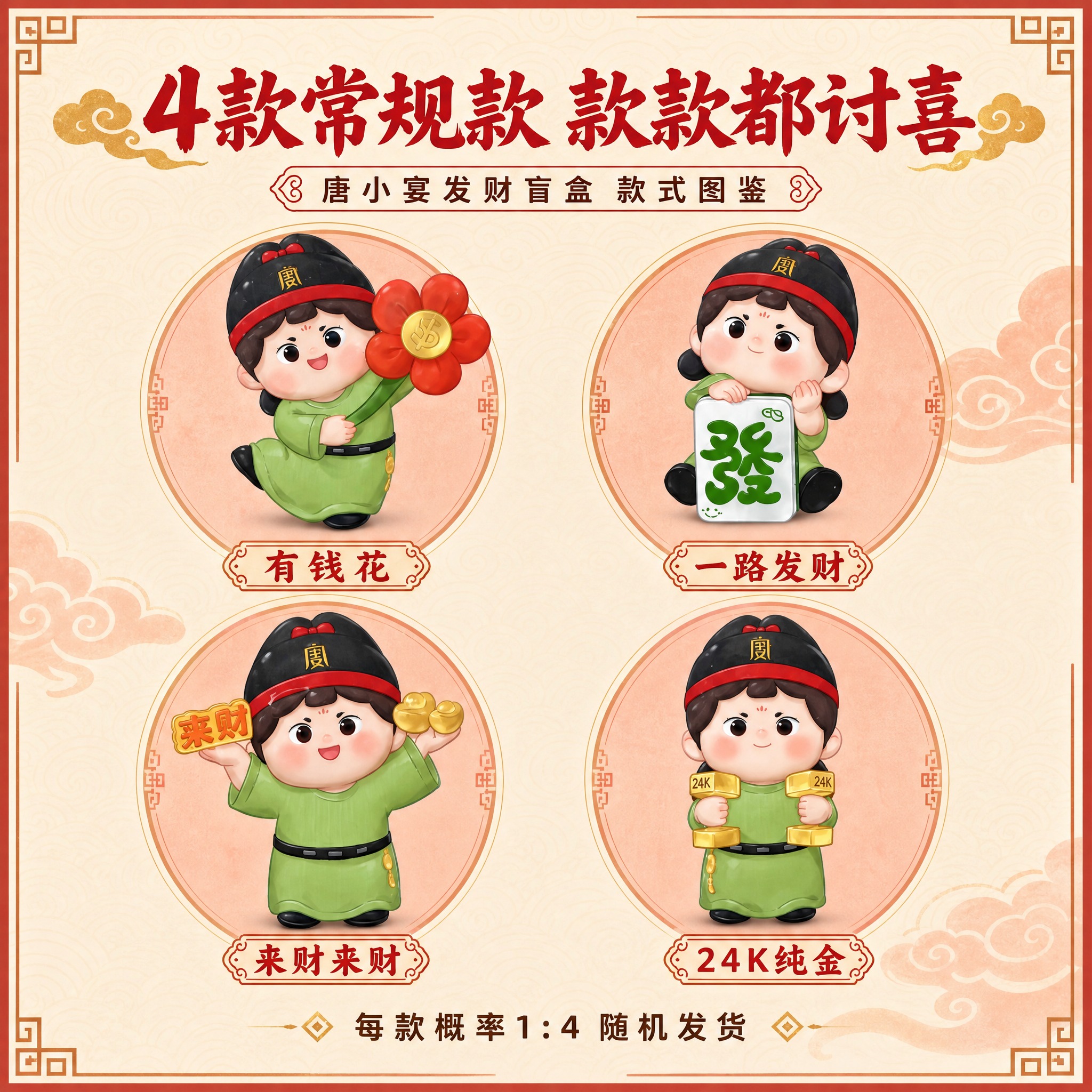[主图-2] 唐小主 唐小宴发财盲盒 款式图鉴 4款常规款全展… - 图片创意预览