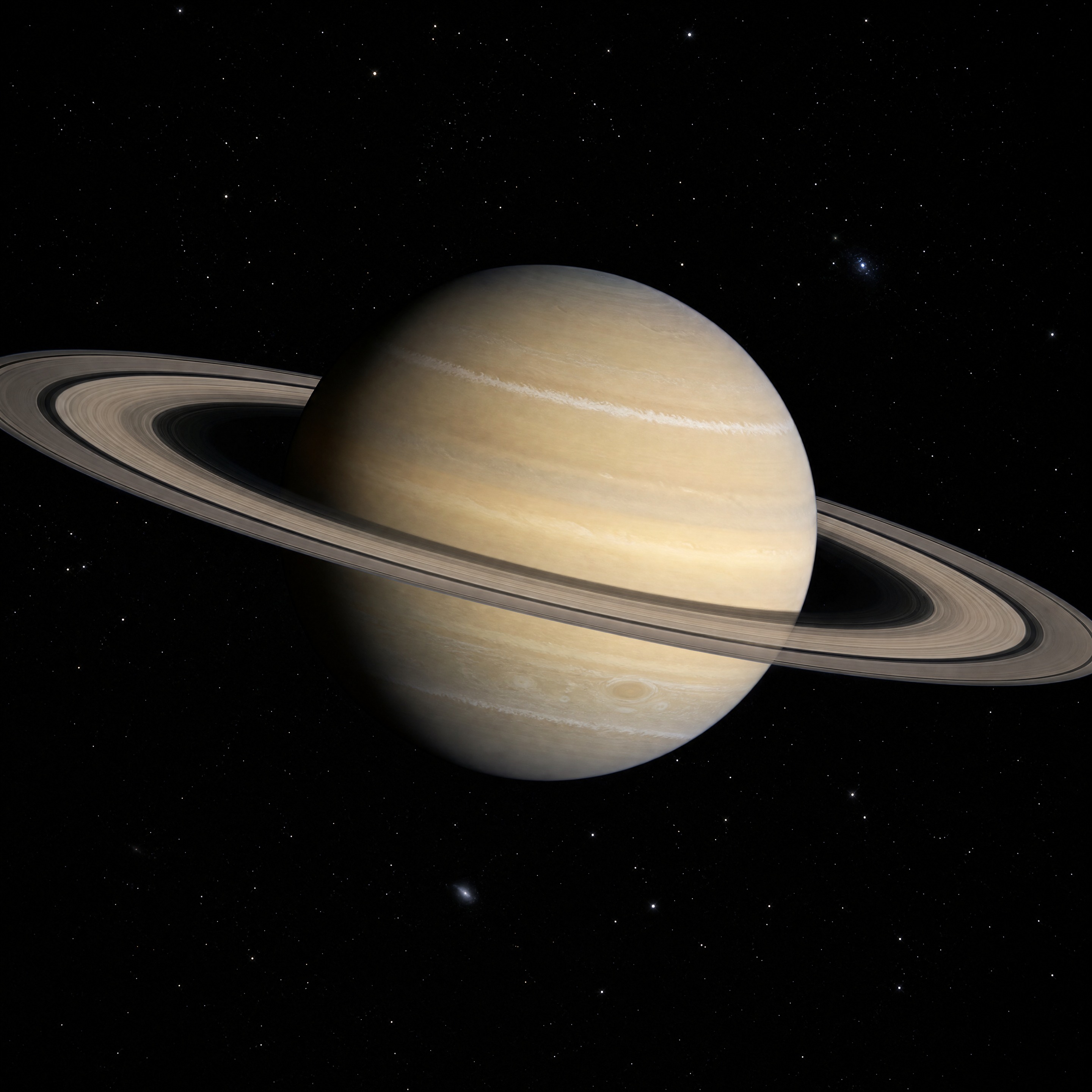 高清土星图片，气态巨行星，淡黄色和白色条纹大气，圆形星球，宇宙… - 图片创意预览