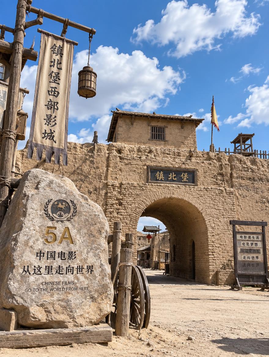 镇北堡西部影城高清实拍风景图，5A中国电影从这里走向世界，黄土… - 图片创意预览