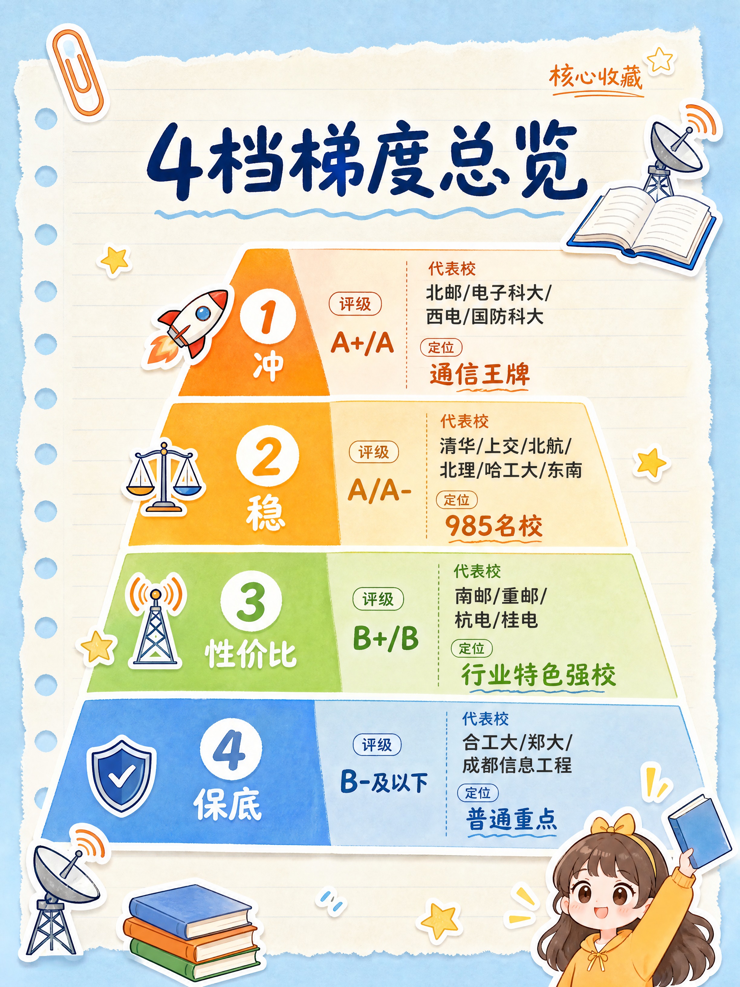 小红书笔记内页，清新手绘校园笔记风，动画手账拼贴风格，与封面统… - 图片创意预览
