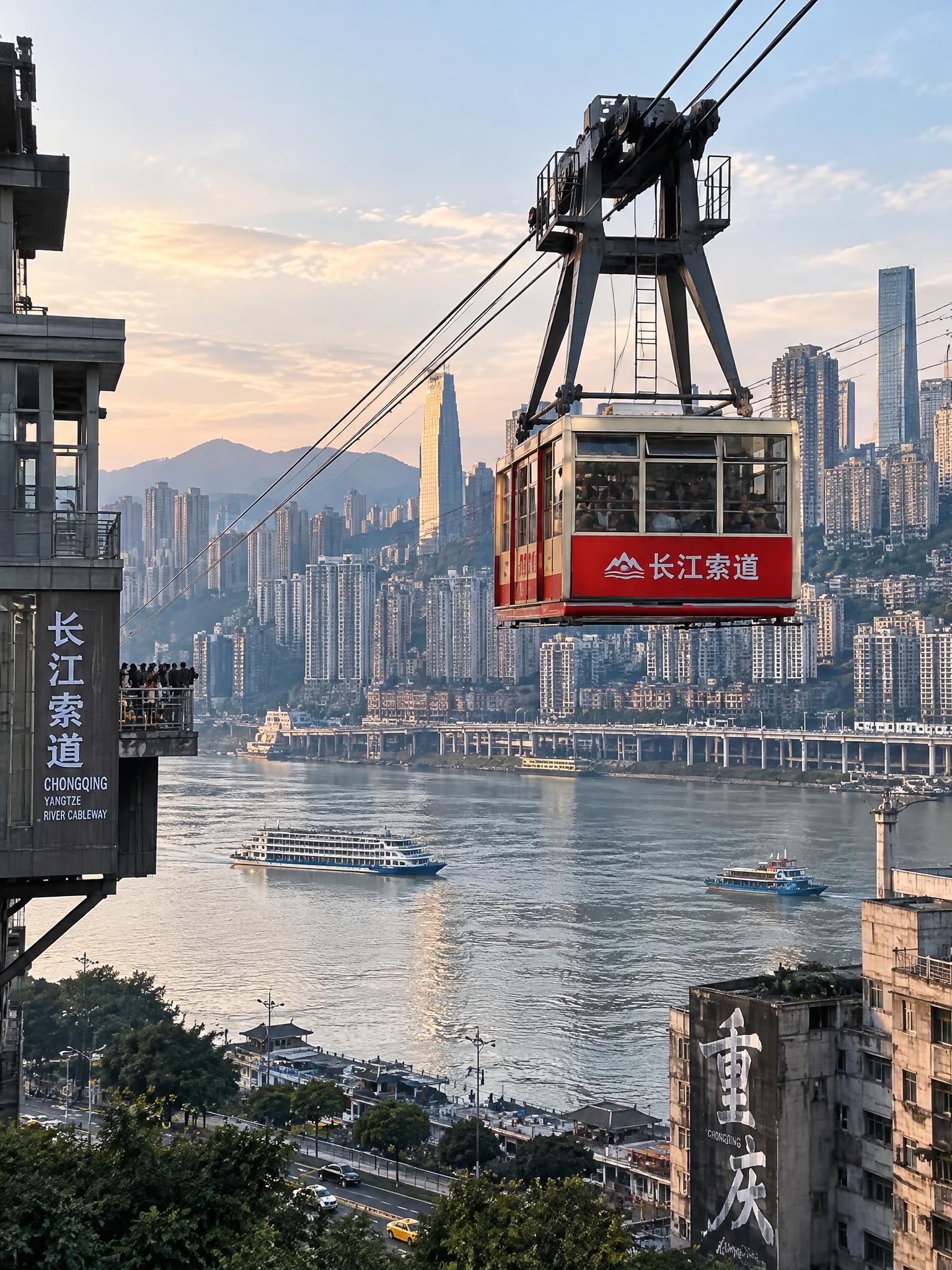 长江索道高清实拍风景图，万里长江第一条空中走廊，重庆长江索道，… - 图片创意预览