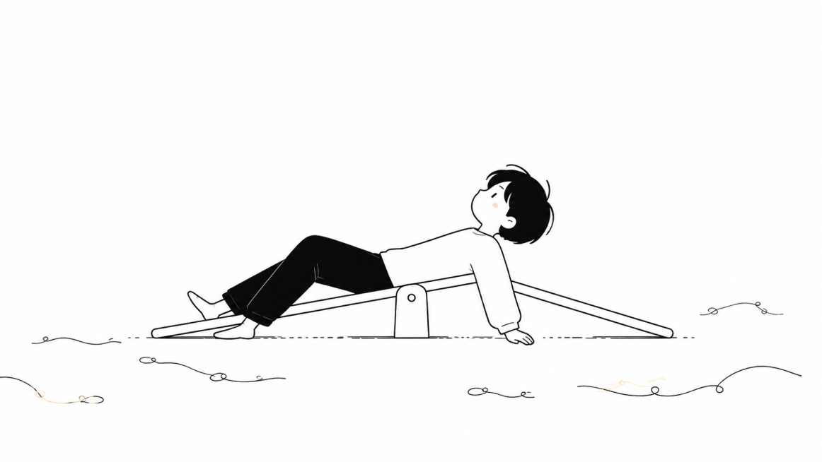 整体采用日系简约黑白漫画风格，矢量扁平化线条，线条干净利落、流畅顺滑，卡通漫画插画质感；以纯黑白为主色调，只做极少量低饱和淡彩局部点缀，不大面积上色；画面干净质朴、留白舒适，漫画简约构图，松弛不呆板；预览效果