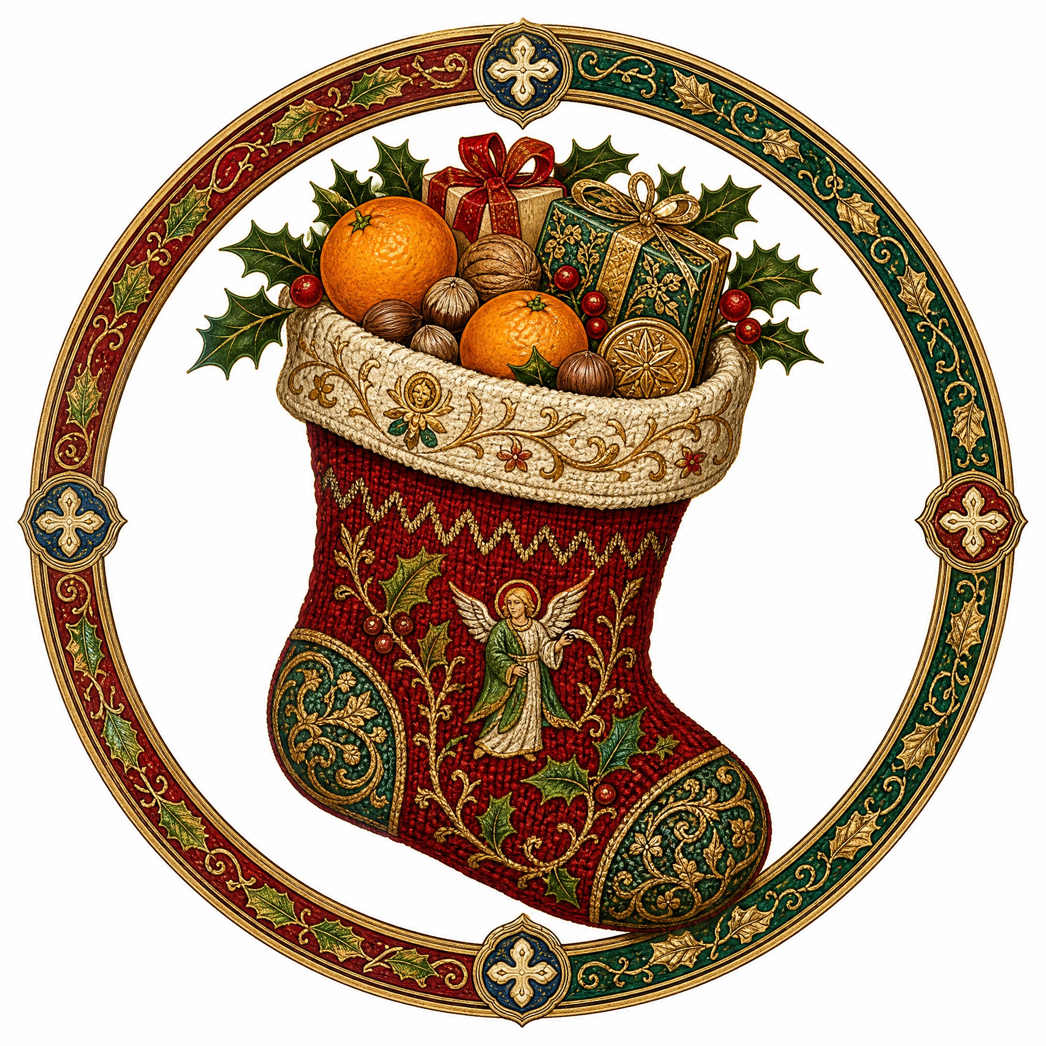 Christmas sticker, medieval ill… - 图片创意预览
