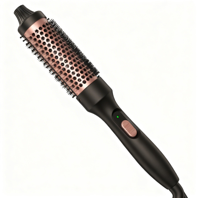 [Main Image 1] 3-in-1 Curling Iron Brush product shot, Amazon standard. Keep the product appearance预览效果