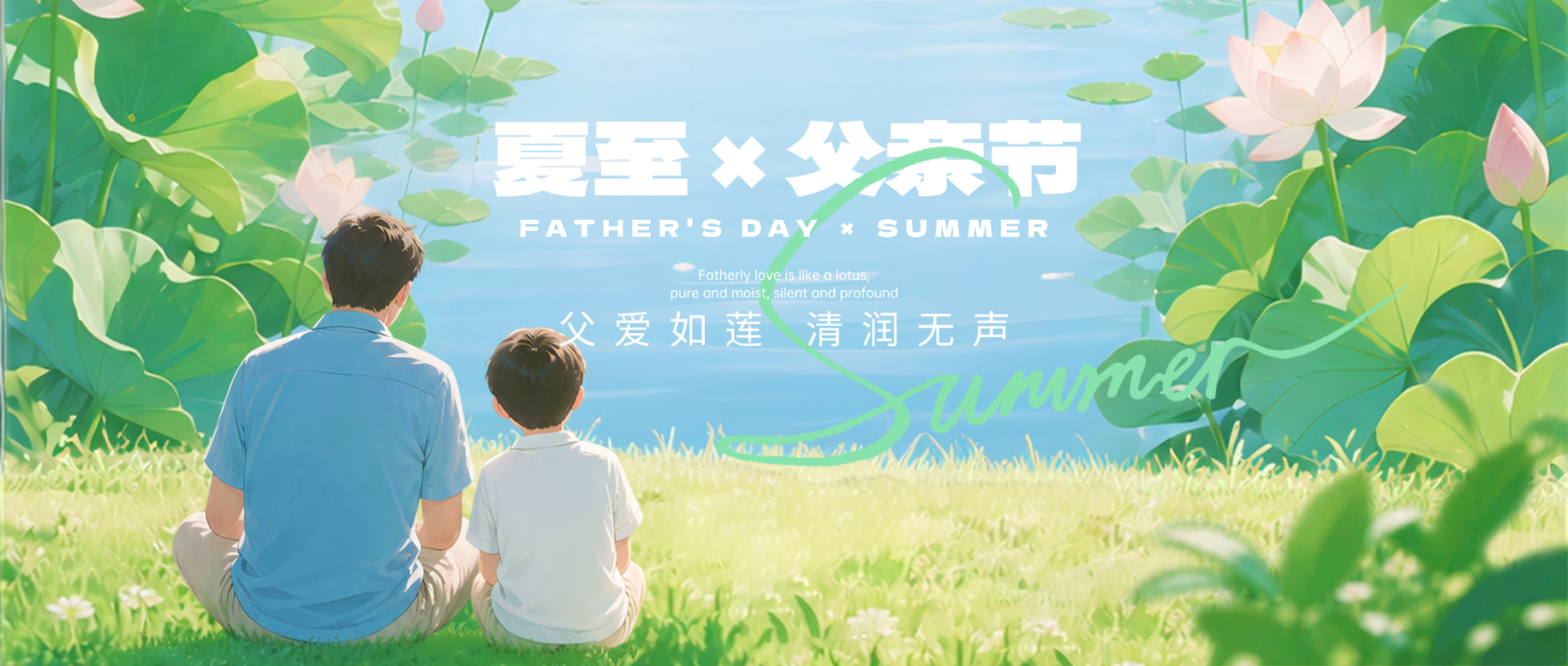 夏至父亲节问候祝福通用卡通风微信公众号首图预览效果