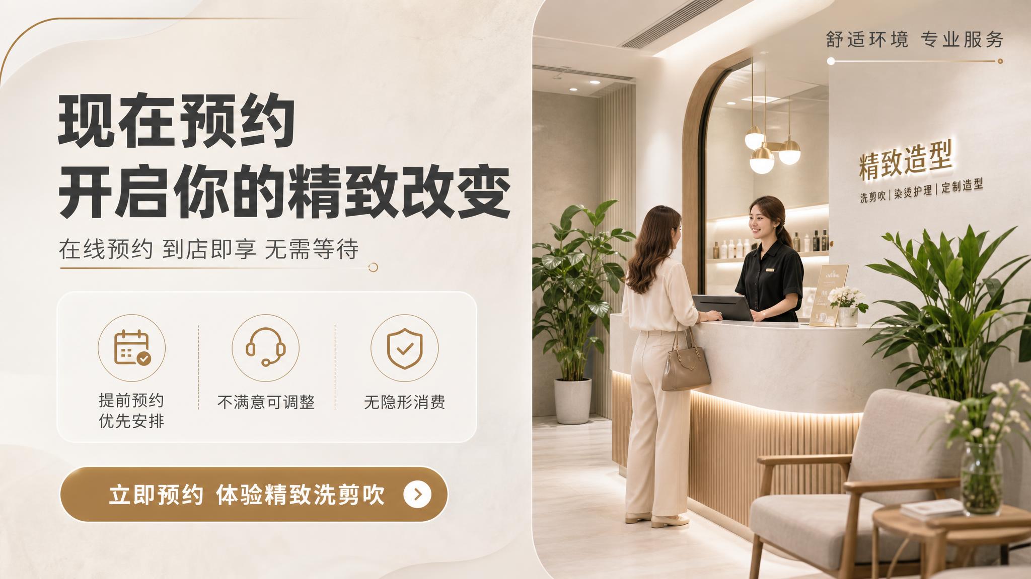 [商品] 女士精致洗剪吹到店服务；延续套系视觉风格 全部顾客为… - 图片创意预览