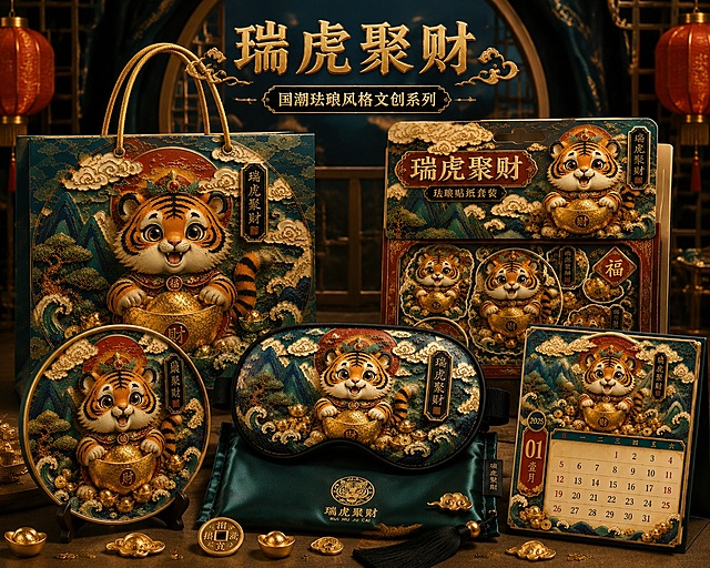 「图片1」「图片1」「图片1」「图片1」「图片1」「图片1」把这些文创产品放到一张图里融洽文创包装设计