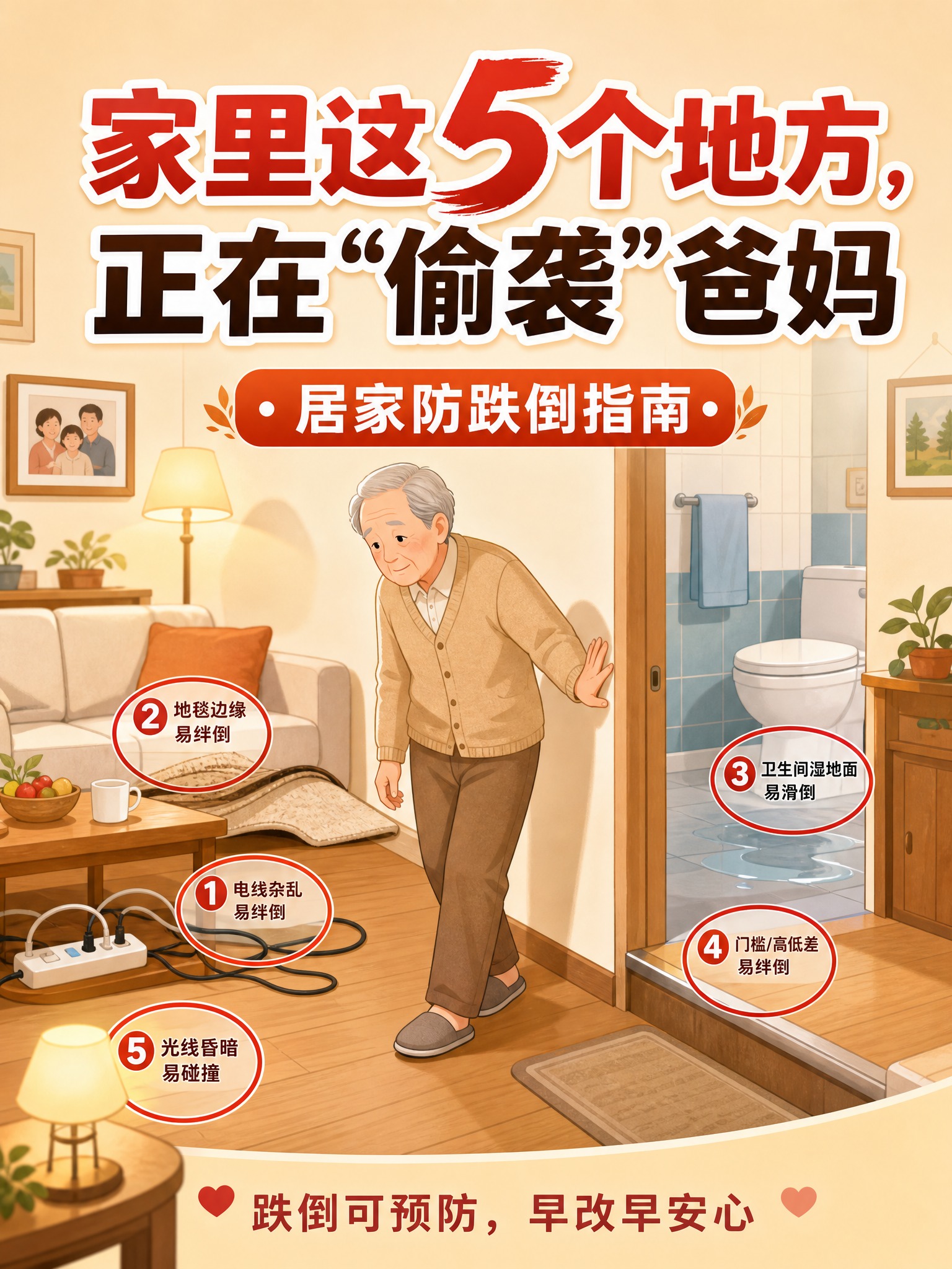 生成一张竖版3:4健康科普封面插画（扁平矢量插画风格，整体暖色… - 图片创意预览