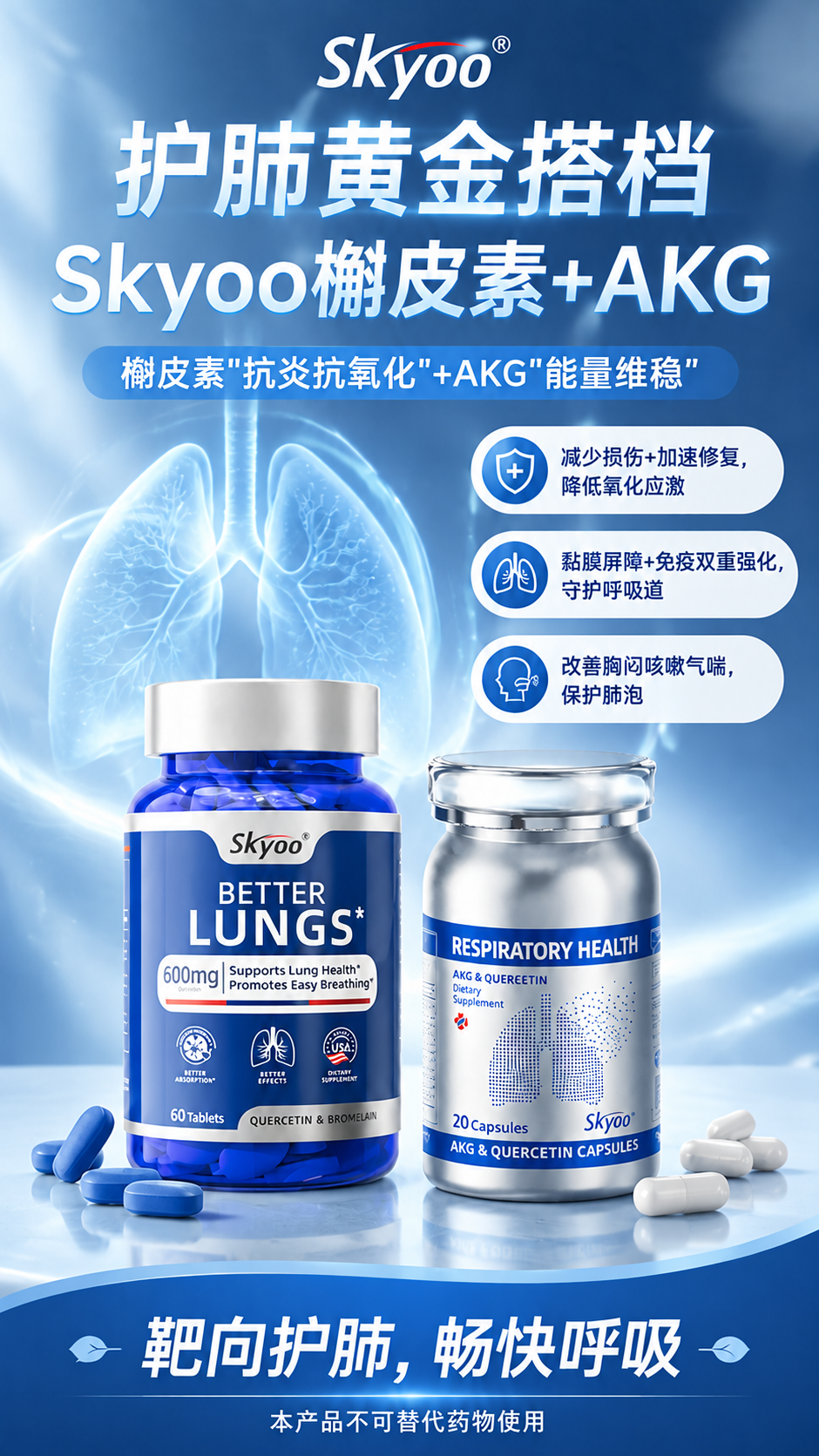 在原有海报基础上，底部横幅下方增加一行小号白色提示文字："本产… - 图片创意预览