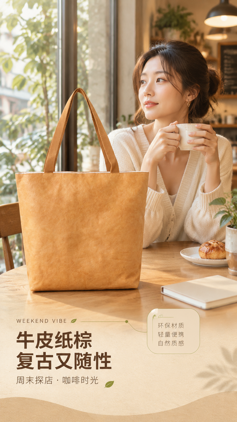 [商品] 使用【图3】棕黄色杜邦牛皮纸购物袋；保留包型、颜色、… - 图片创意预览