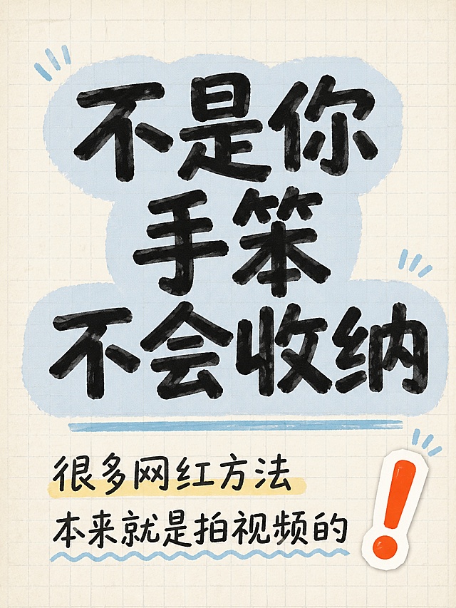 **主题：收纳师不会说的大实话｜很多方法根本没用**

### 第 1 页・封面

主标题：收纳师不会说的大实话
副标题：很多网红方法根本没用
底部小字：干了 3 年整理师的真心话

### 第 2 页

正文：
不是你手笨不会收纳
是很多网红方法
本来就是为了拍视频设计的
普通人根本坚持不了 3 天

### 第 3 页

正文：
✅ 真正有用的收纳都很简单
不用复杂分类
不用精致摆盘
核心就一条：用完能随手放回去

### 第 4 页

正文：
❌ 所有让你多一步操作的收纳
最后都会放弃
叠成豆腐块的衣服
分装成小瓶的调料
看着治愈，用着麻烦

### 第 5 页・结尾

核心句：收纳是服务生活的
别反过来被收纳绑架了
互动：你被哪个网红收纳法坑过？
给我生成五个小红书图文，适合小红书的风格，要好看，内容突出