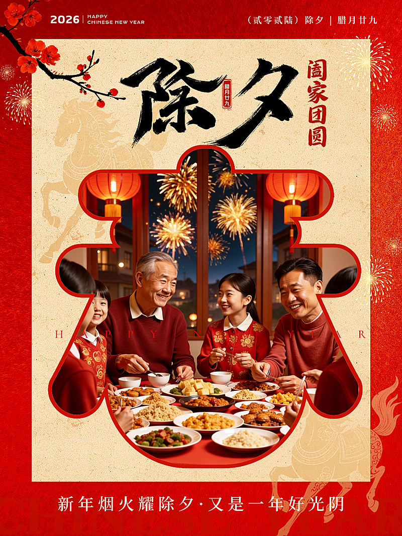 春节晒图晒照通用喜庆感小红书封面