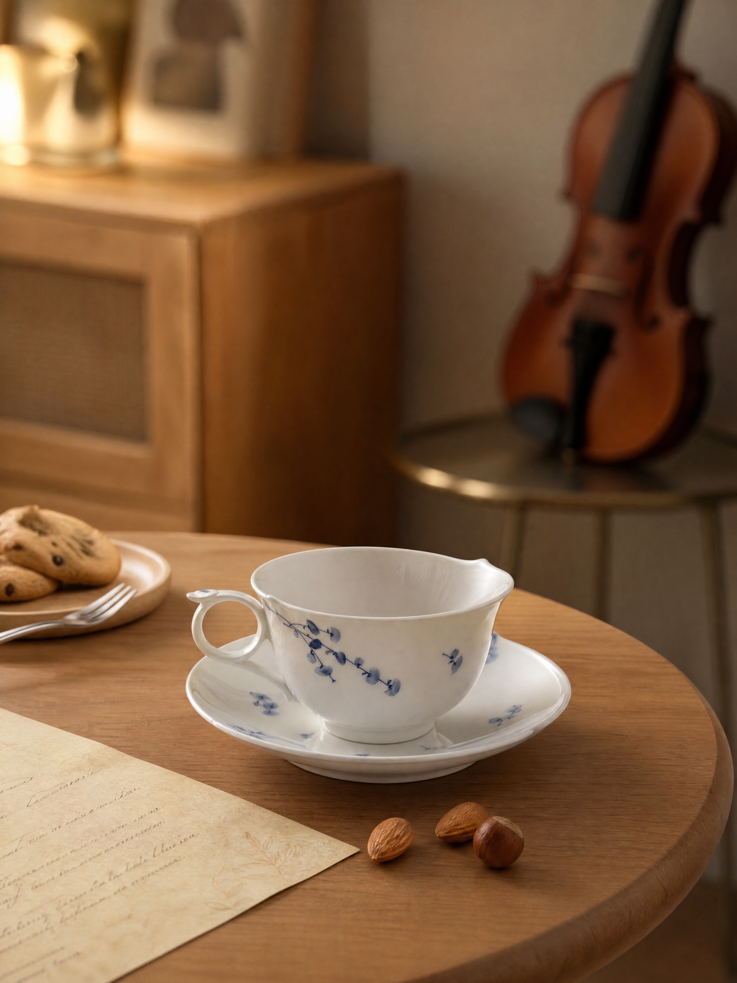 茶杯带杯碟，严格参照上传产品图，完整保留所有可见组件、部件、轮… - 图片创意预览
