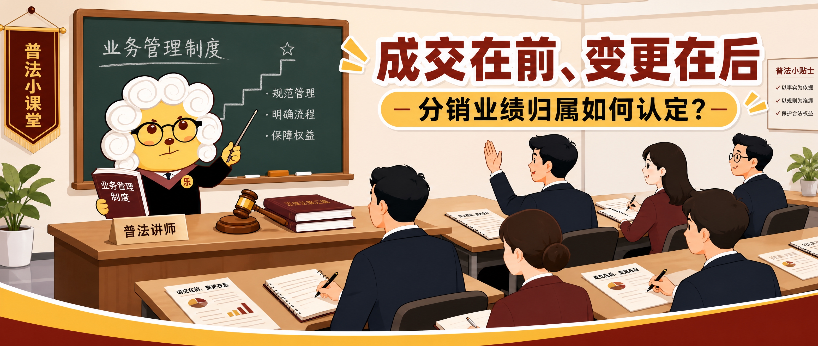 将这张公众号封面图中的场景从现代办公环境调整为"普法小课堂"场… - 图片创意预览