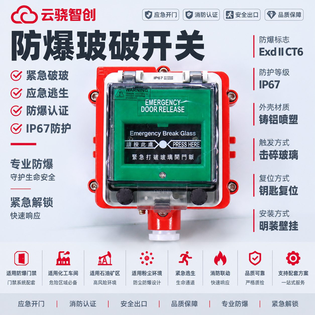 [主图-1] 防爆玻破开关首图，核心任务是突出防爆玻破开关主体… - 图片创意预览