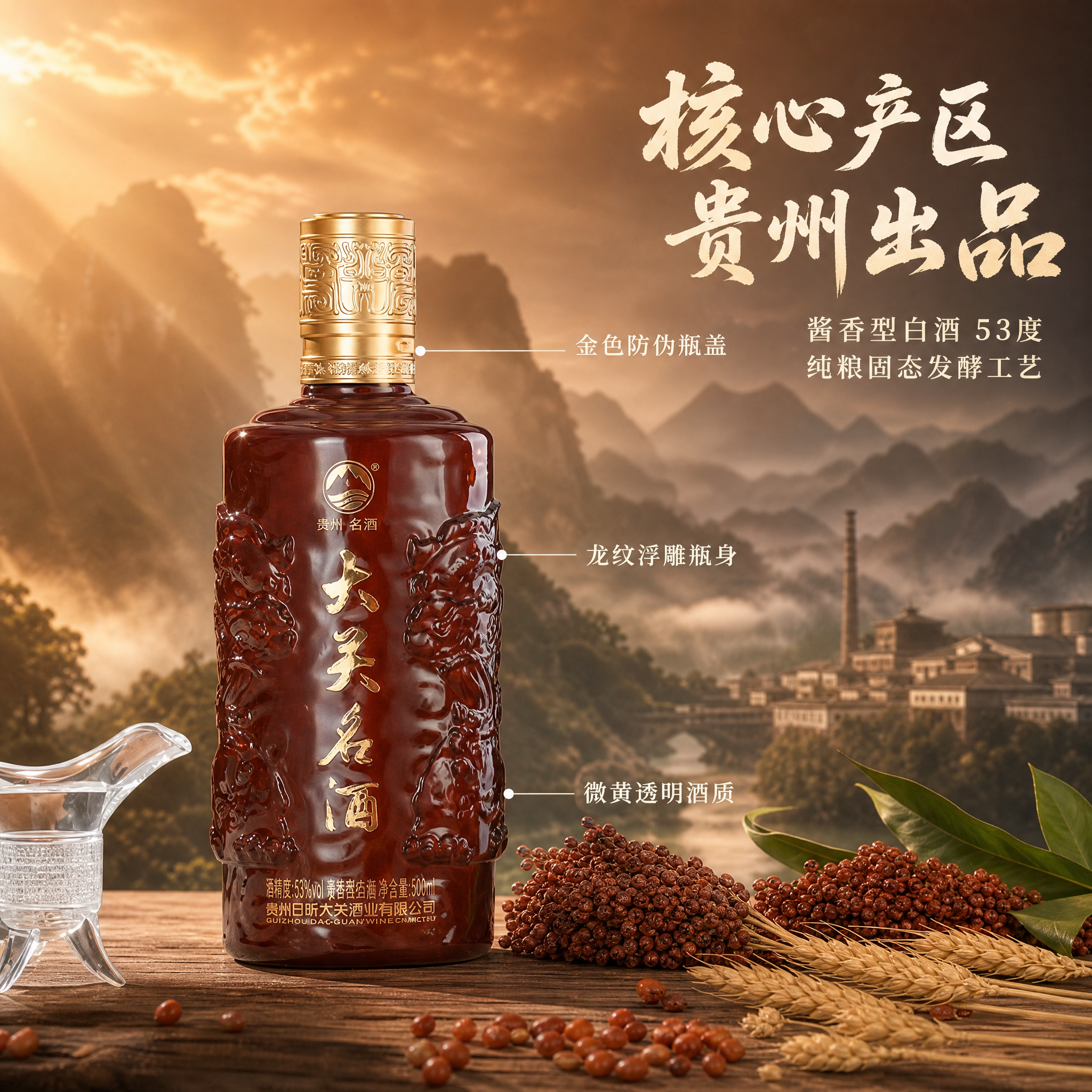 [主图-2] 贵州大关名酒产地溯源与核心亮点图，突出贵州产地与… - 图片创意预览