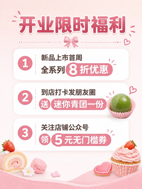 生成微信公众号长图，“遇见你”独立甜品店推出“春日限定”系列，抹茶巴斯克、樱花白桃千层、艾草青团拿铁。以此为主题，面向18-30岁甜品爱好者，设计一篇具有食欲感推文。 1.封面设计，包括主图，主标题+预览效果