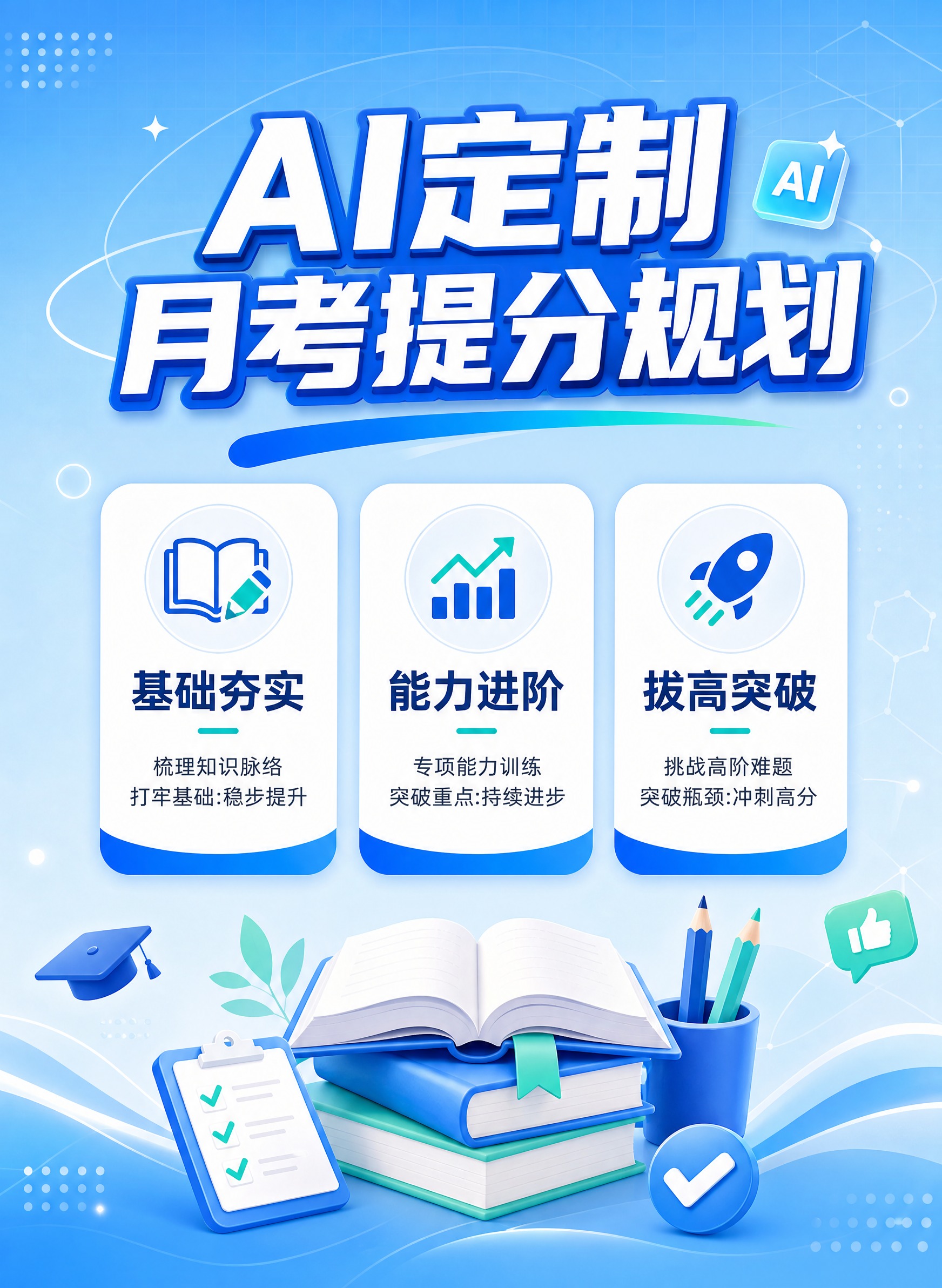 一张竖版的公众号卡片/公卡片设计，清新蓝色系底色，整体风格简约… - 图片创意预览