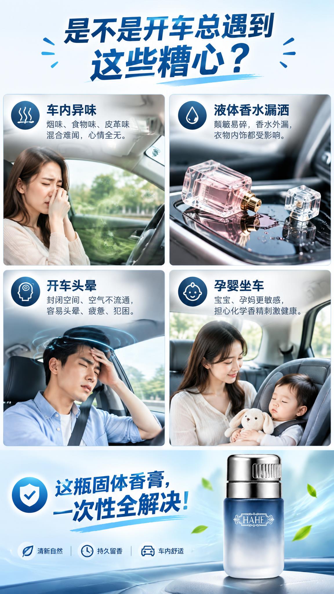 电商详情页痛点共鸣页，9:16竖版。2×2四宫格布局，每格一个… - 图片创意预览