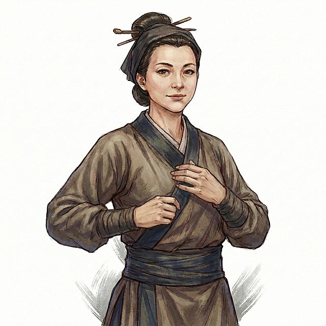 手势变成在整理衣服