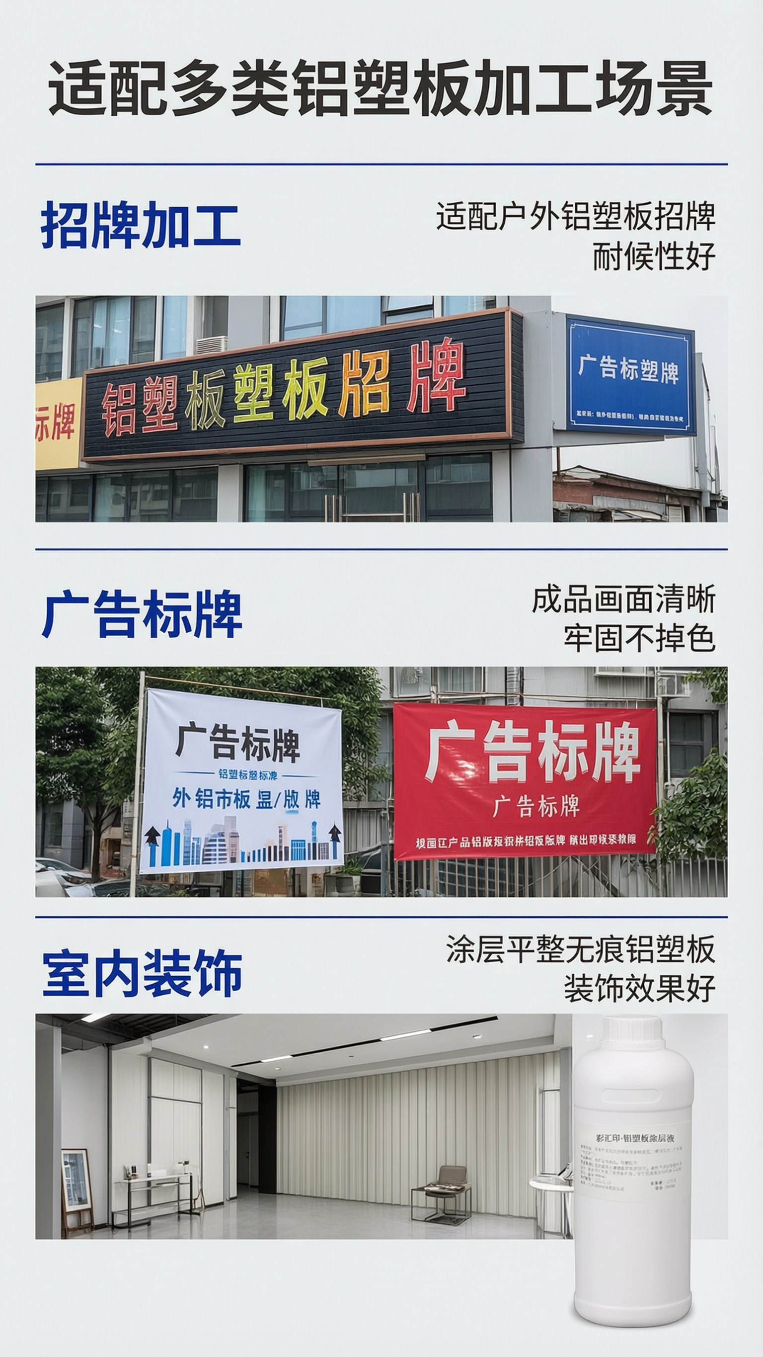 「图片1」生成一套详情页，商品名称为铝塑板涂层液，适配 淘宝/… - 图片创意预览