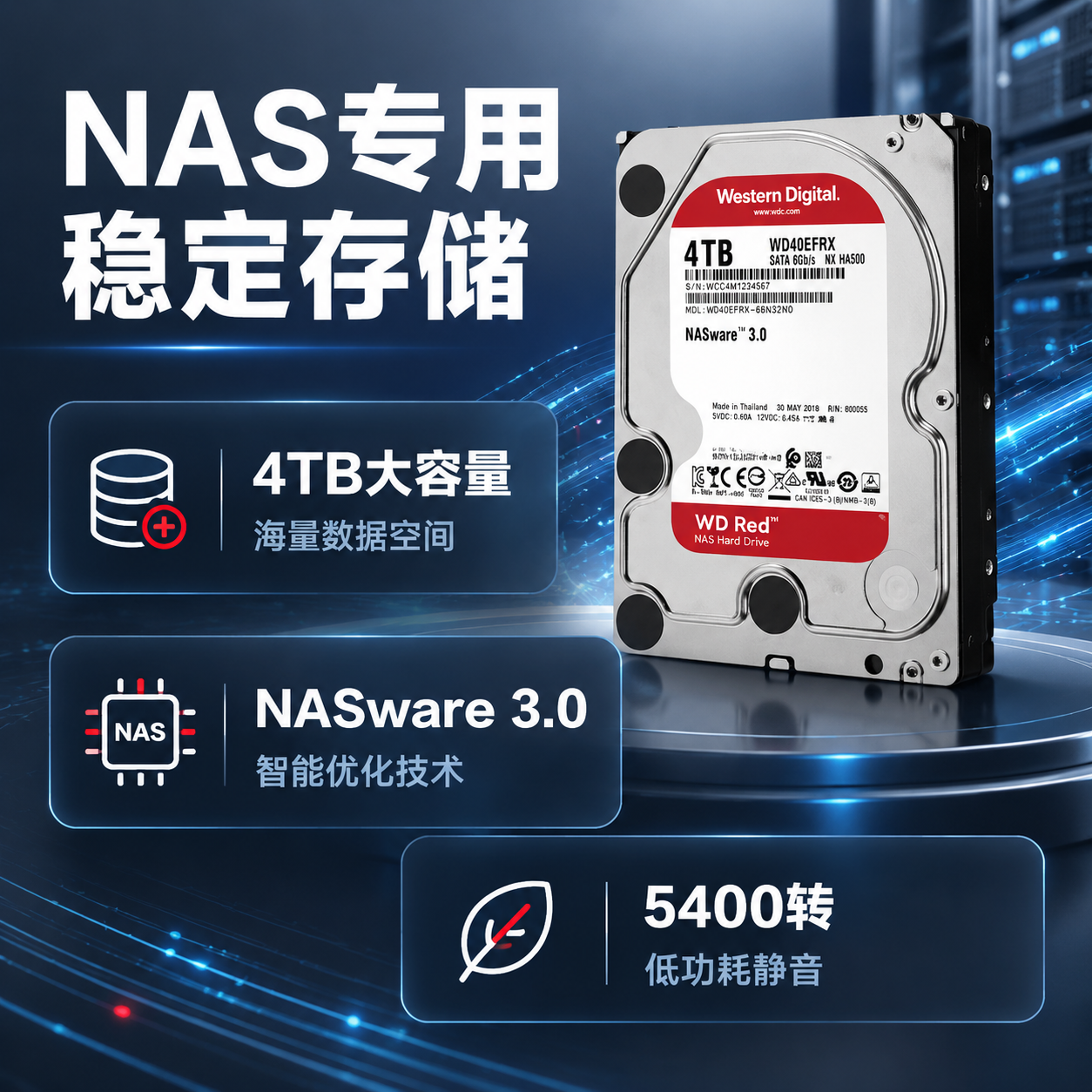 [主图-2] 核心价值与关键卖点展示，突出NAS专用硬盘的核心… - 图片创意预览
