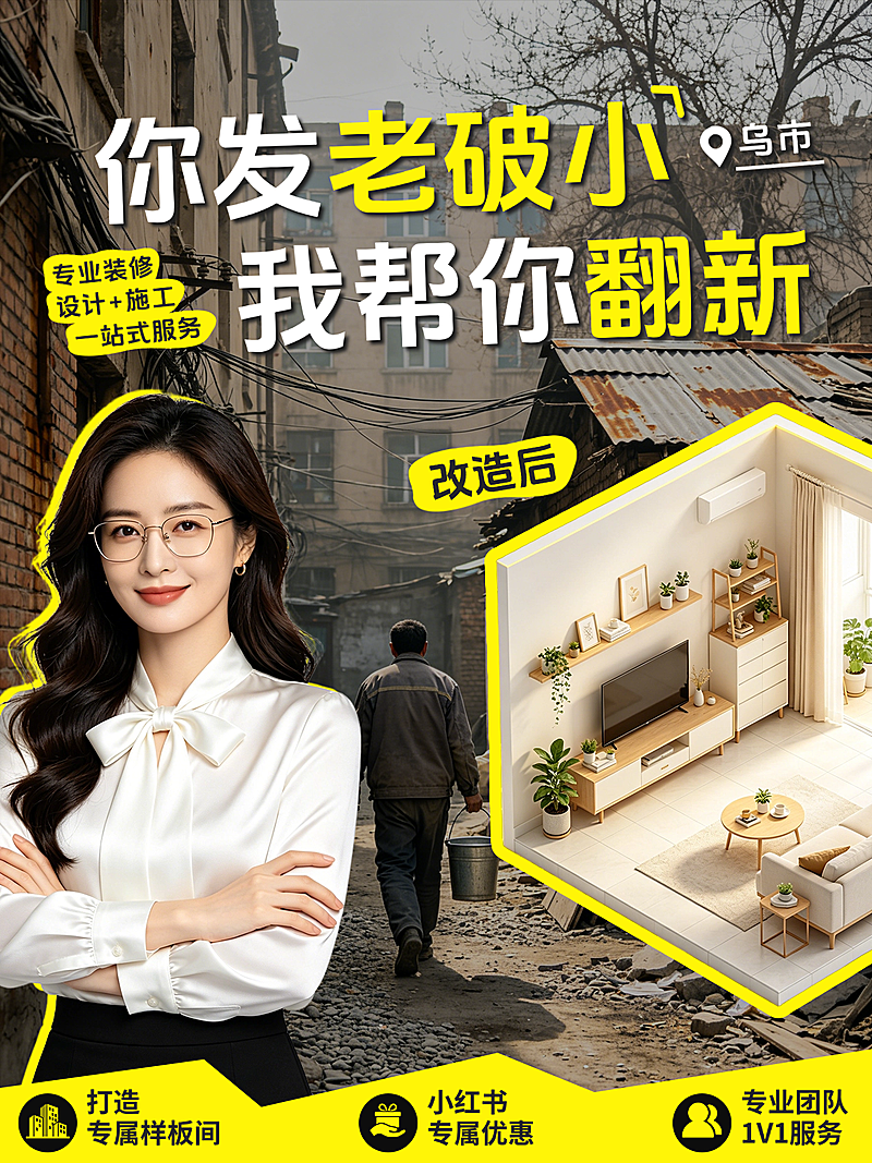 老破小改造家装装修小红书封面