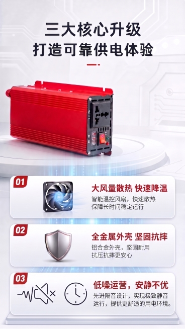 第三栏，改为：低噪运营，安静不优，预览效果