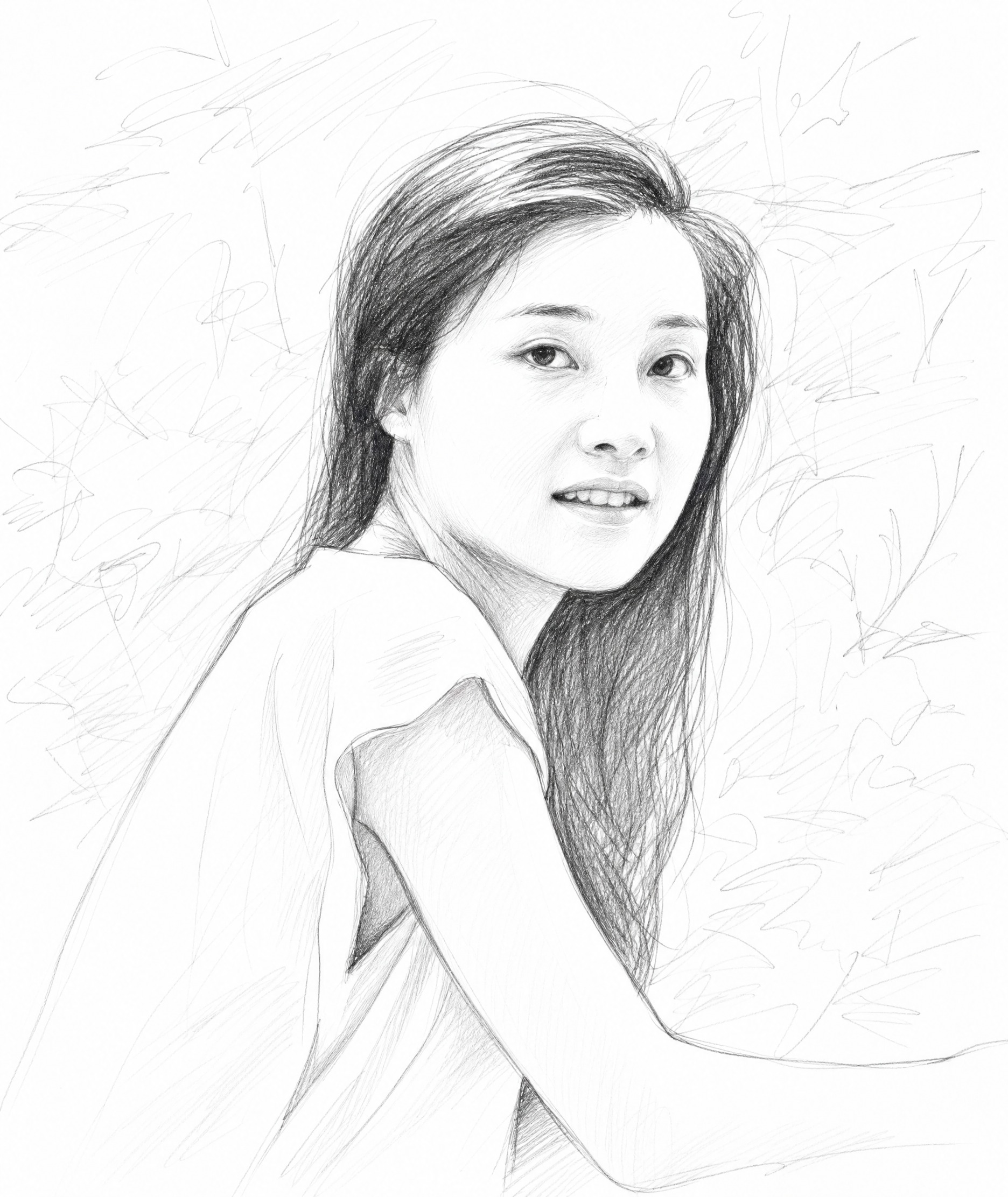 将照片转换为纯手绘线条画风格，黑白铅笔素描质感，只用细腻的黑色… - 图片创意预览