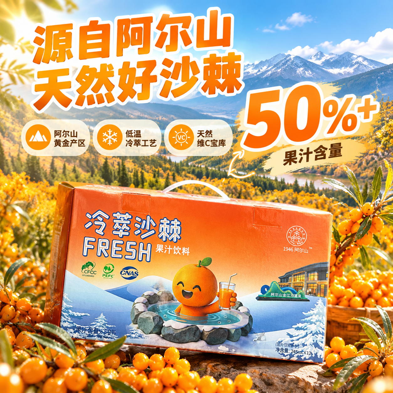 [主图-2] 产地溯源与核心亮点 阿尔山沙棘原料信任背书 [统… - 图片创意预览