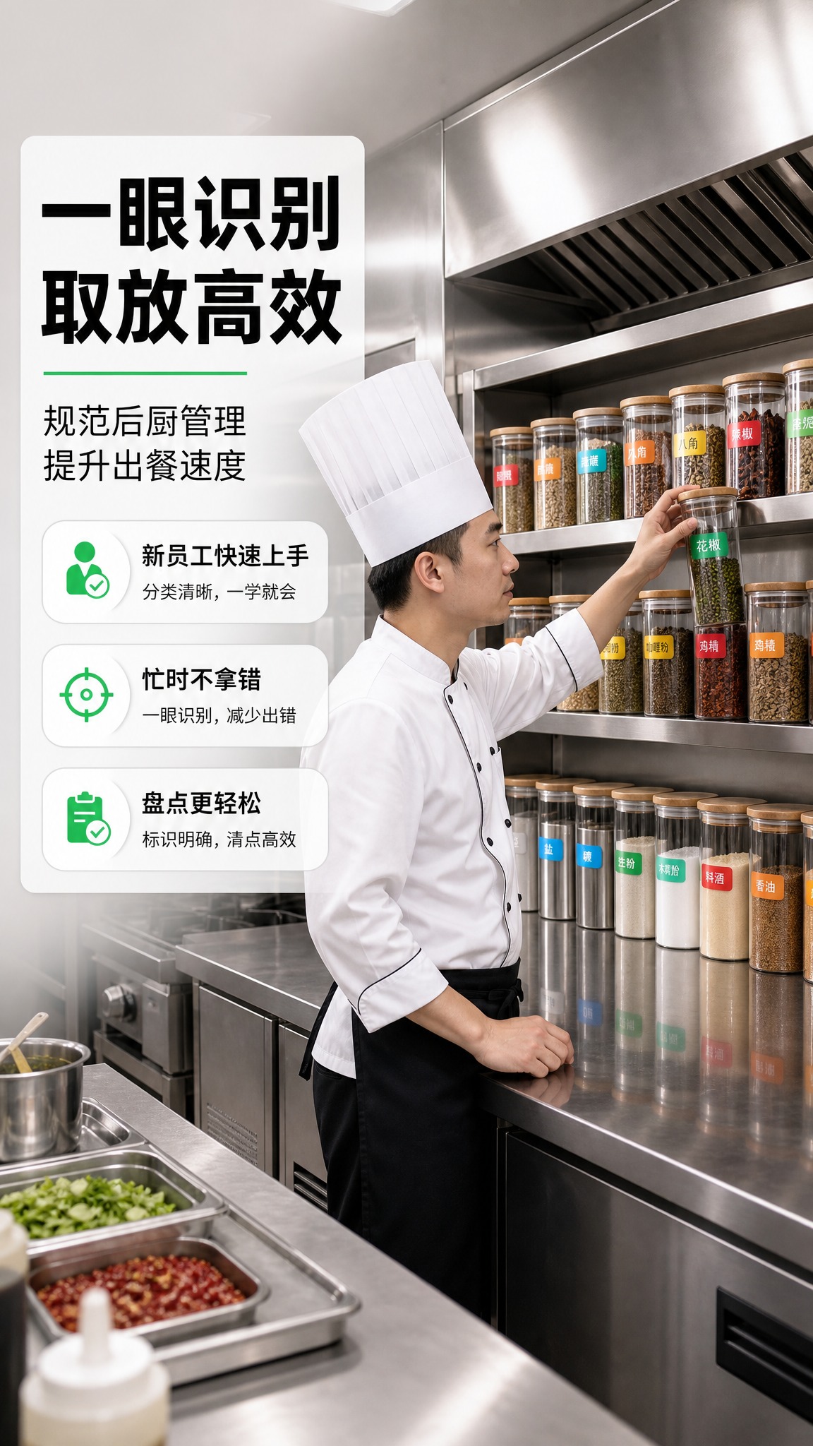 [商品] 使用【图1】餐厅调料标识标签套装；保留调料架上的彩色… - 图片创意预览