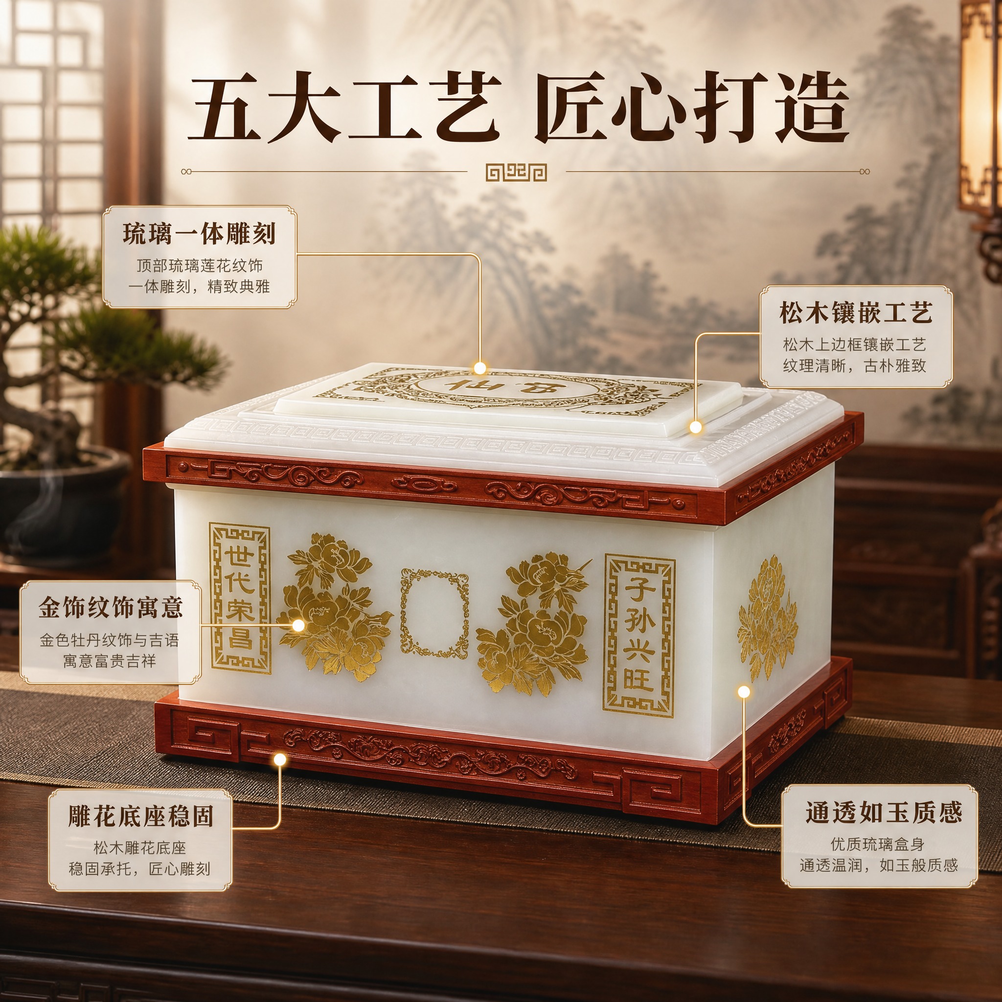 [主图-2] 核心亮点图，主题：五大工艺亮点 匠心打造。任务是… - 图片创意预览